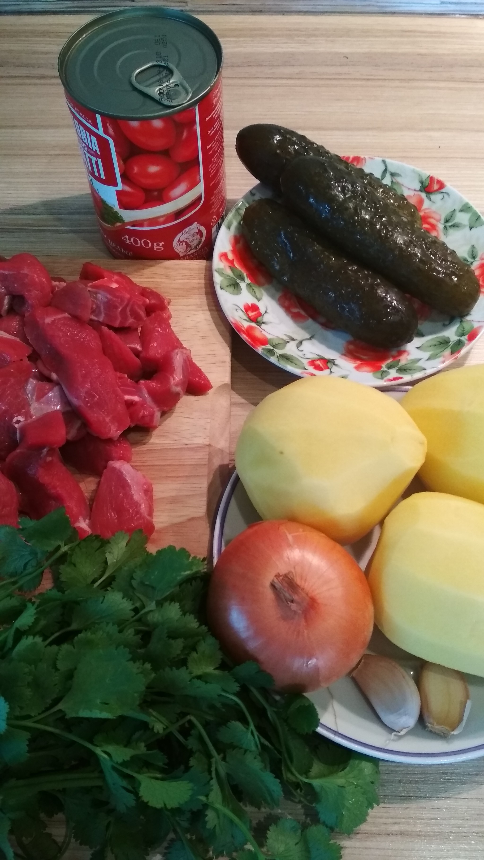 Azu - My, Recipe, Longpost, Cooking, Food, Meat, Beef, Potato, Salted cucumbers