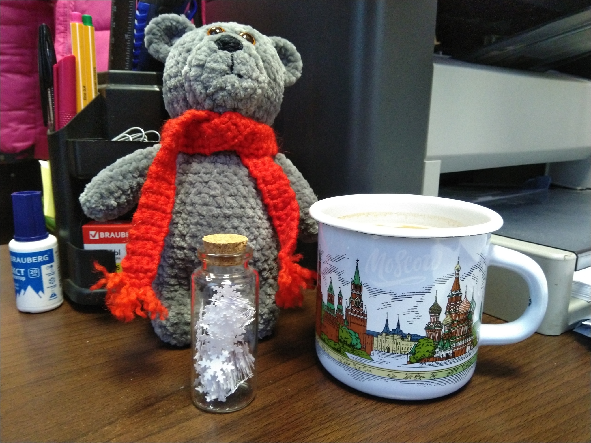 Knitted bear from Balashikha (ADM Balashikha-Simferopol) - My, Secret Santa, Gift exchange, New Year's gift exchange, Gift exchange report, Longpost