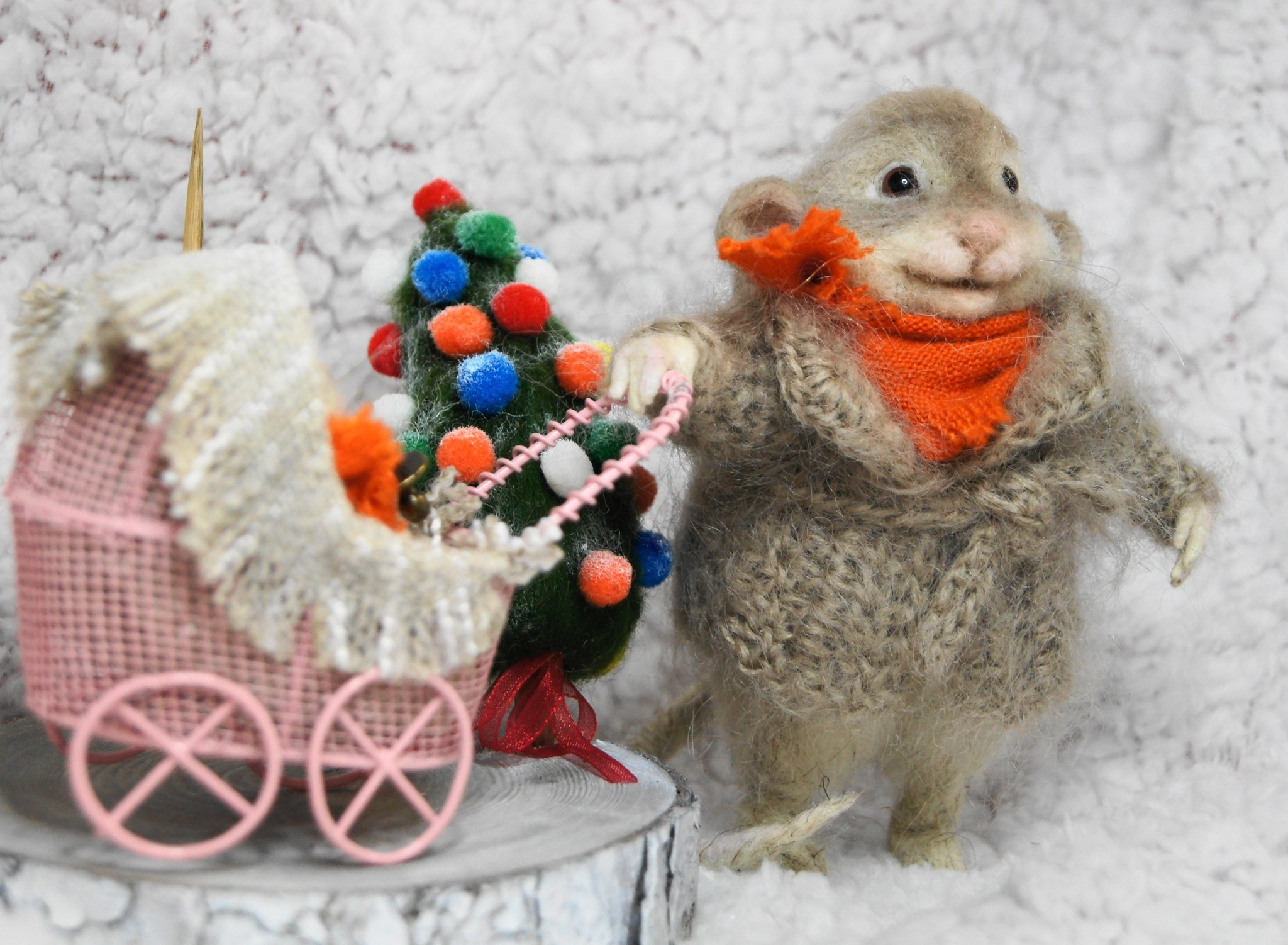 Mice made of wool - My, Dry felting, New Year, Author's toy, With your own hands, Needlework without process, Longpost