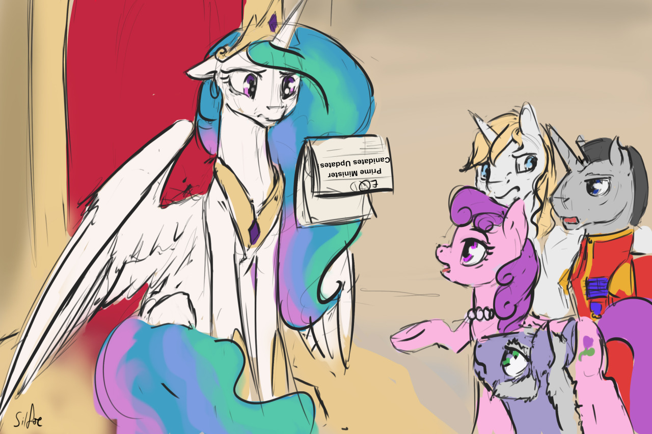 Селестия выбирает нового премьер-министра - My Little Pony, Princess Celestia, Prince Blueblood, Silfoe