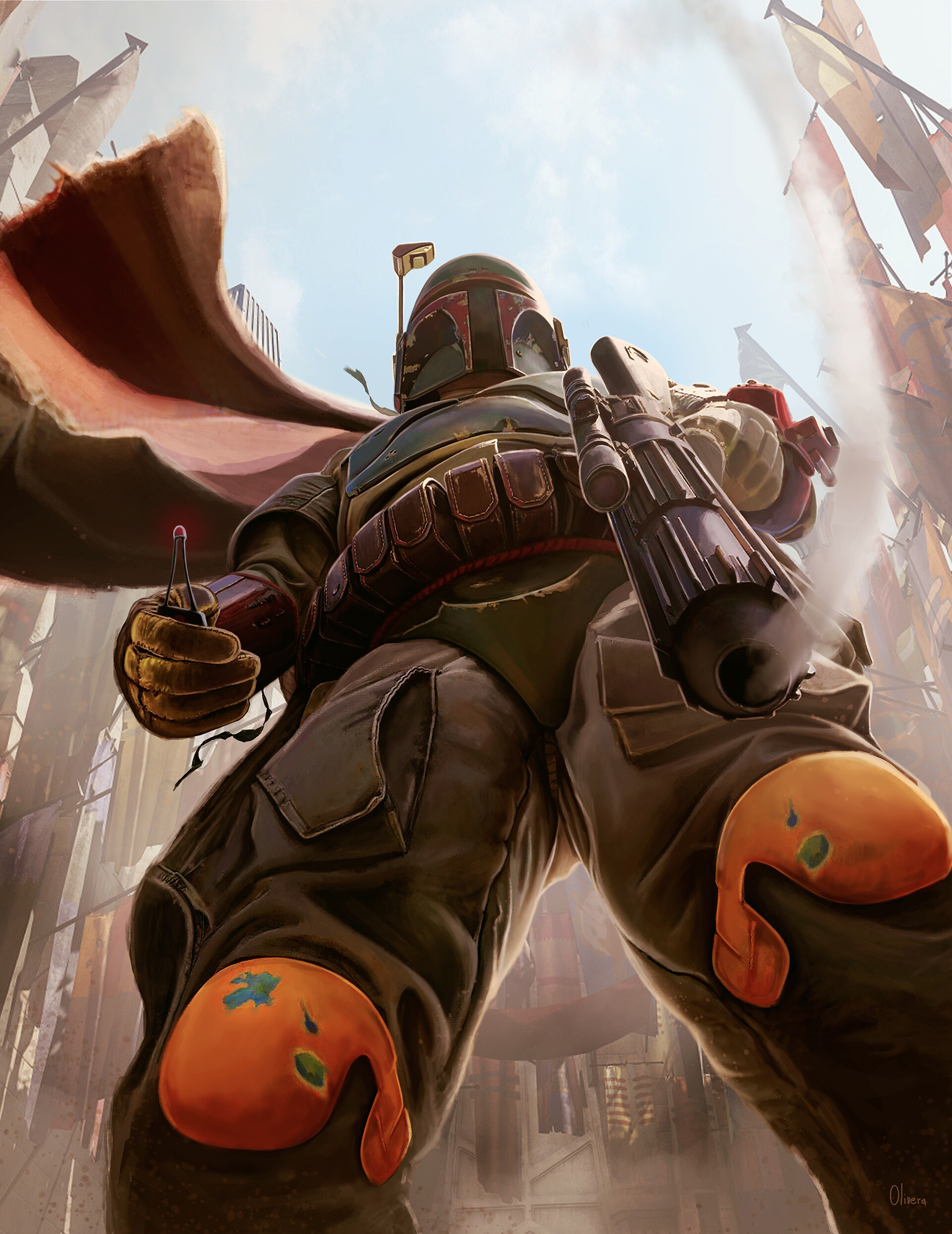 The Mandalorian - Mandalorian, Star Wars, Serials, Art, Pablo olivera, Longpost