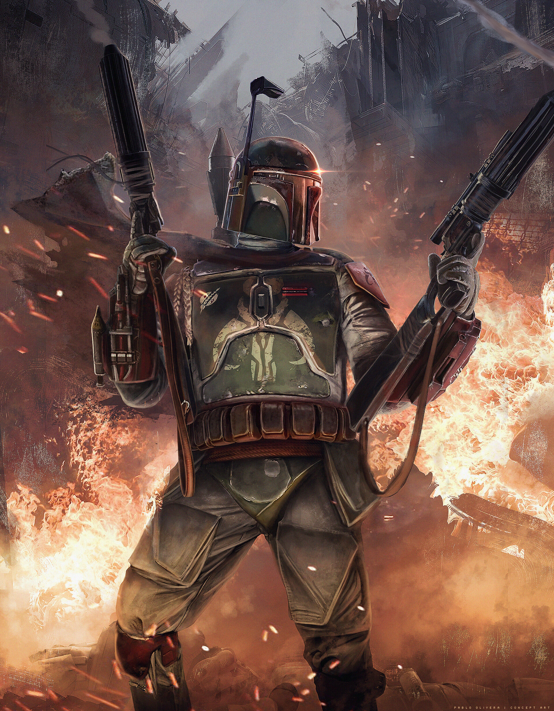 The Mandalorian - Mandalorian, Star Wars, Serials, Art, Pablo olivera, Longpost