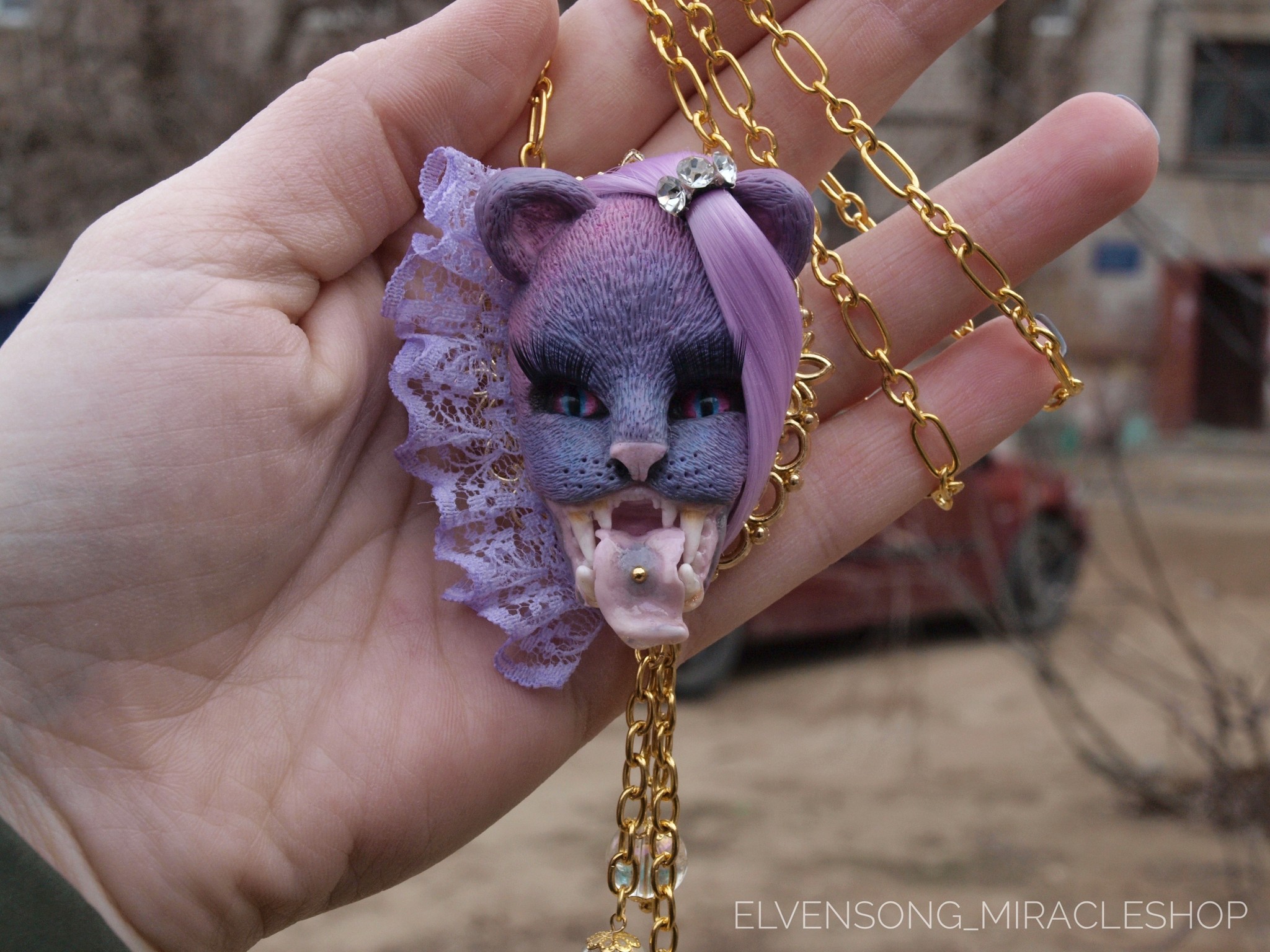 Designer brooches and pendants - My, Brooch, Horror, Mystic, Animals, Copyright, Pendant, Suspension, Polymer clay, Longpost