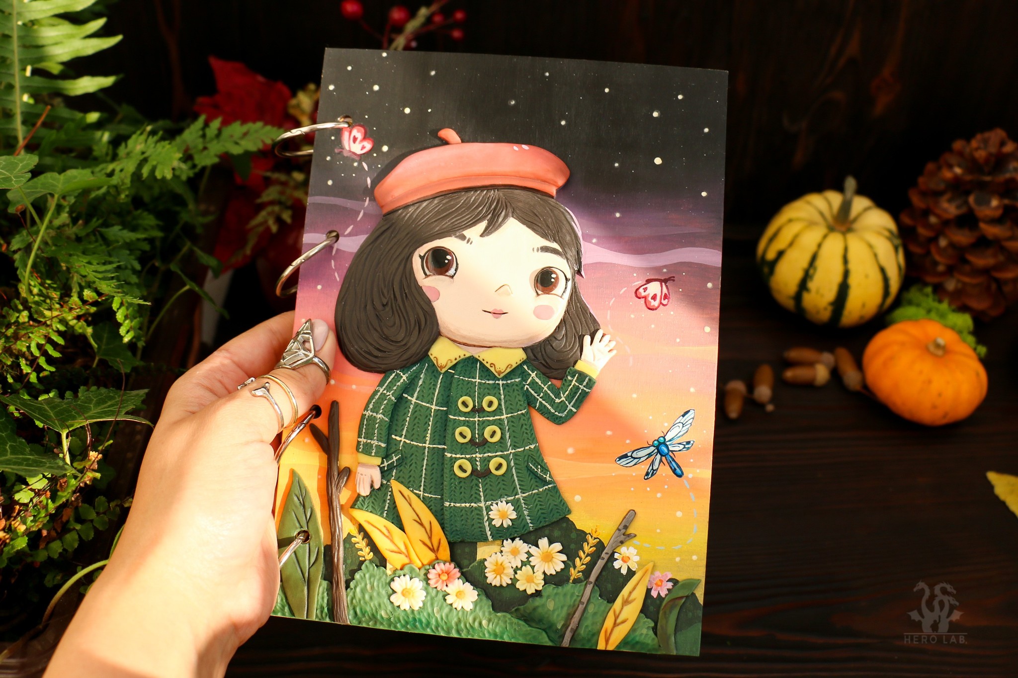 Notepad with Little Miss Misfortune - My, Handmade, Notebook, Game art, Polymer clay, Video