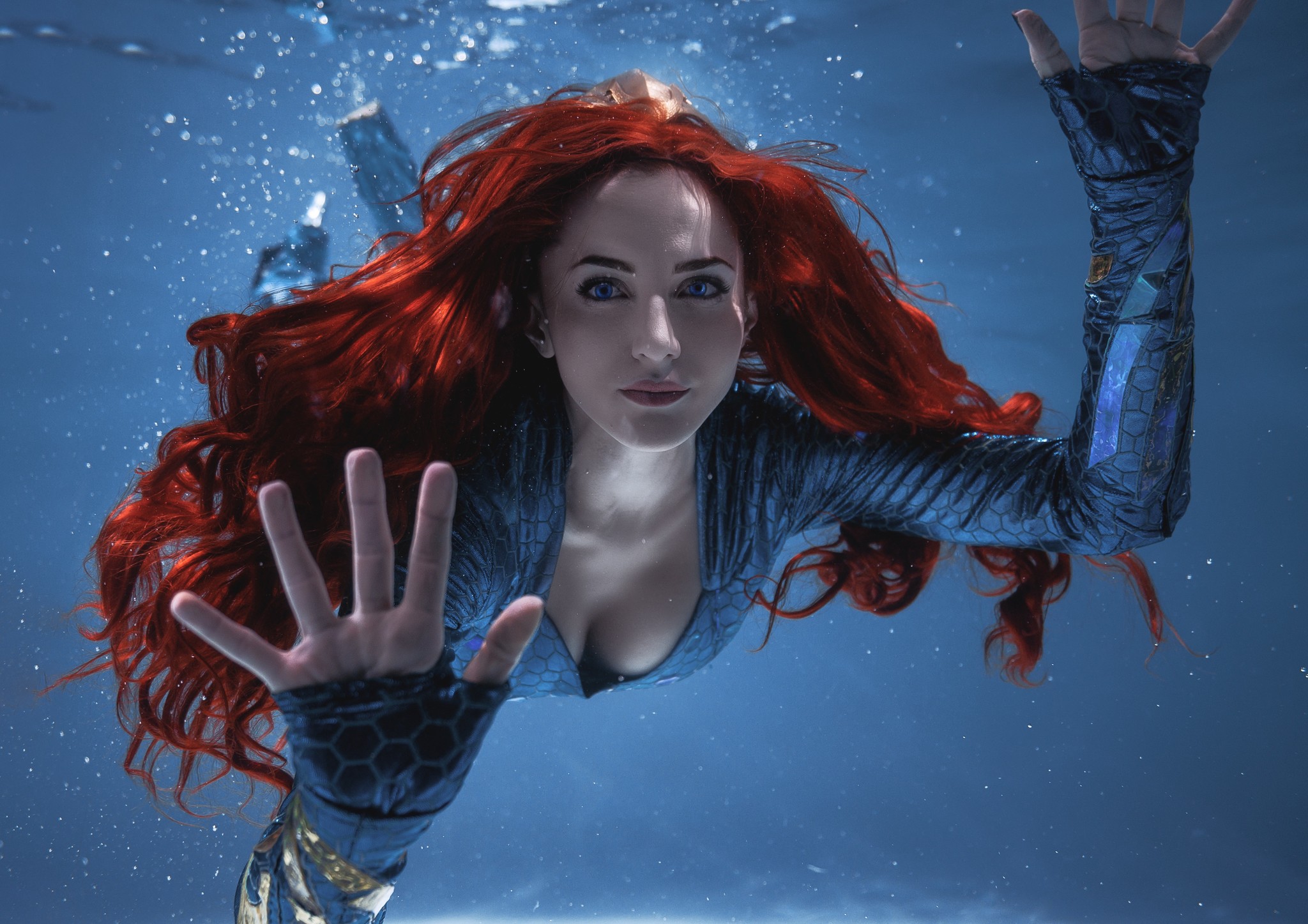 Princess Mera (Aquaman). Costume designer and cosplayer @Erikasolovey. Ph @arezun. Filming was carried out underwater - Cosplay, Measure, Aquaman, Dc comics, Russian cosplay, Movies, Under the water, Longpost