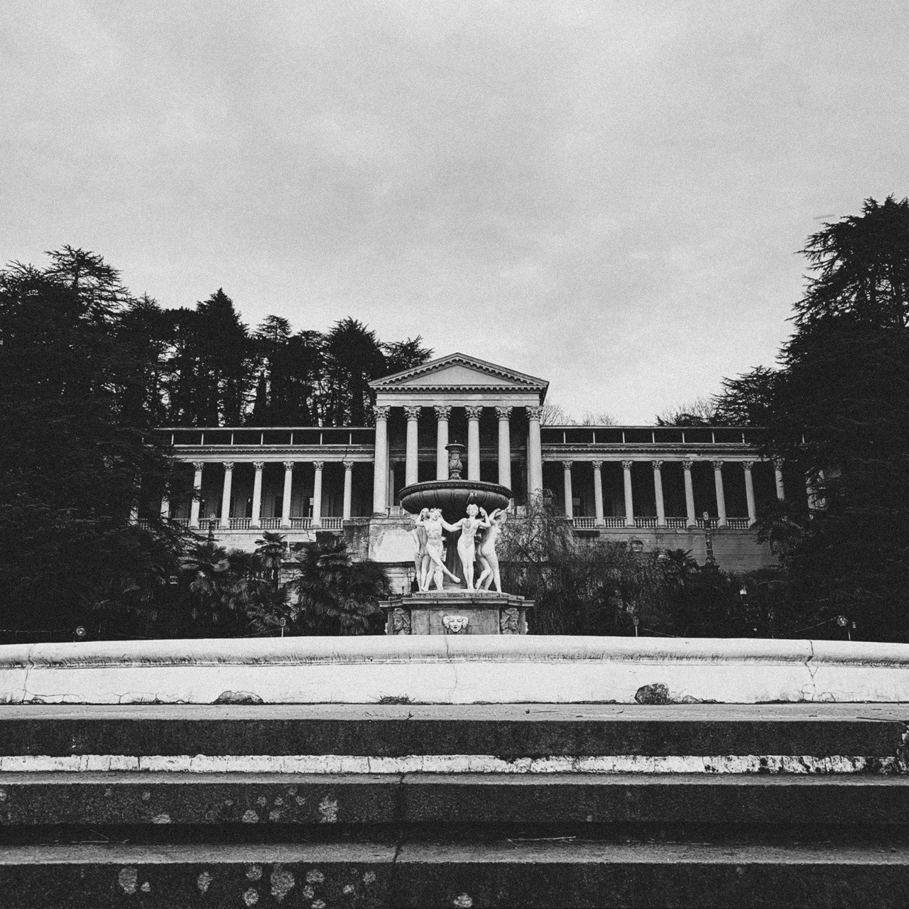 Sanatorium Ordzhonikidze - My, Sochi, Sanatorium Ordzhonikidze, Black and white, The photo