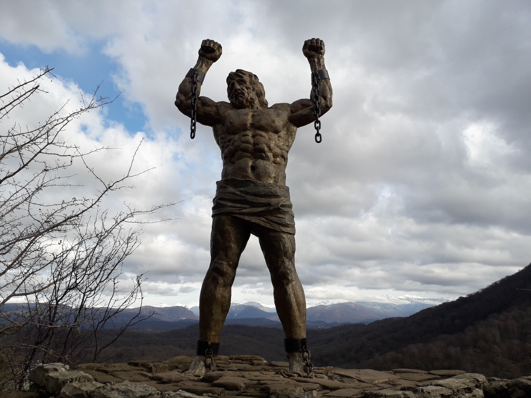 Matsesta. Prometheus statue - My, Sochi, Prometheus, Matsesta, Eagle Rocks, Video, Longpost