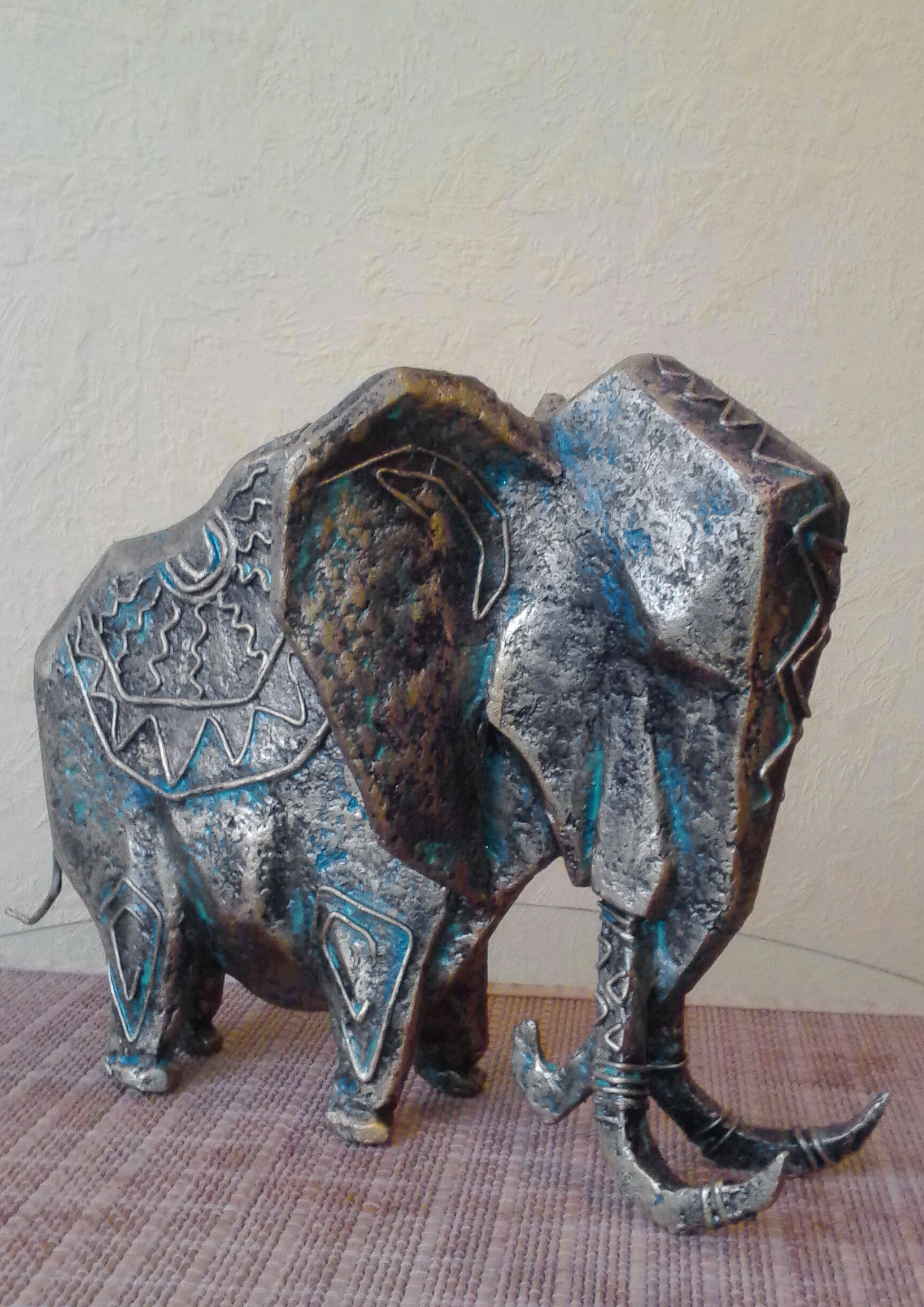 Elephant - My, Doll, Elephants, Interior, Papier mache, Sculpture, Copyright, Presents, Longpost, Needlework without process