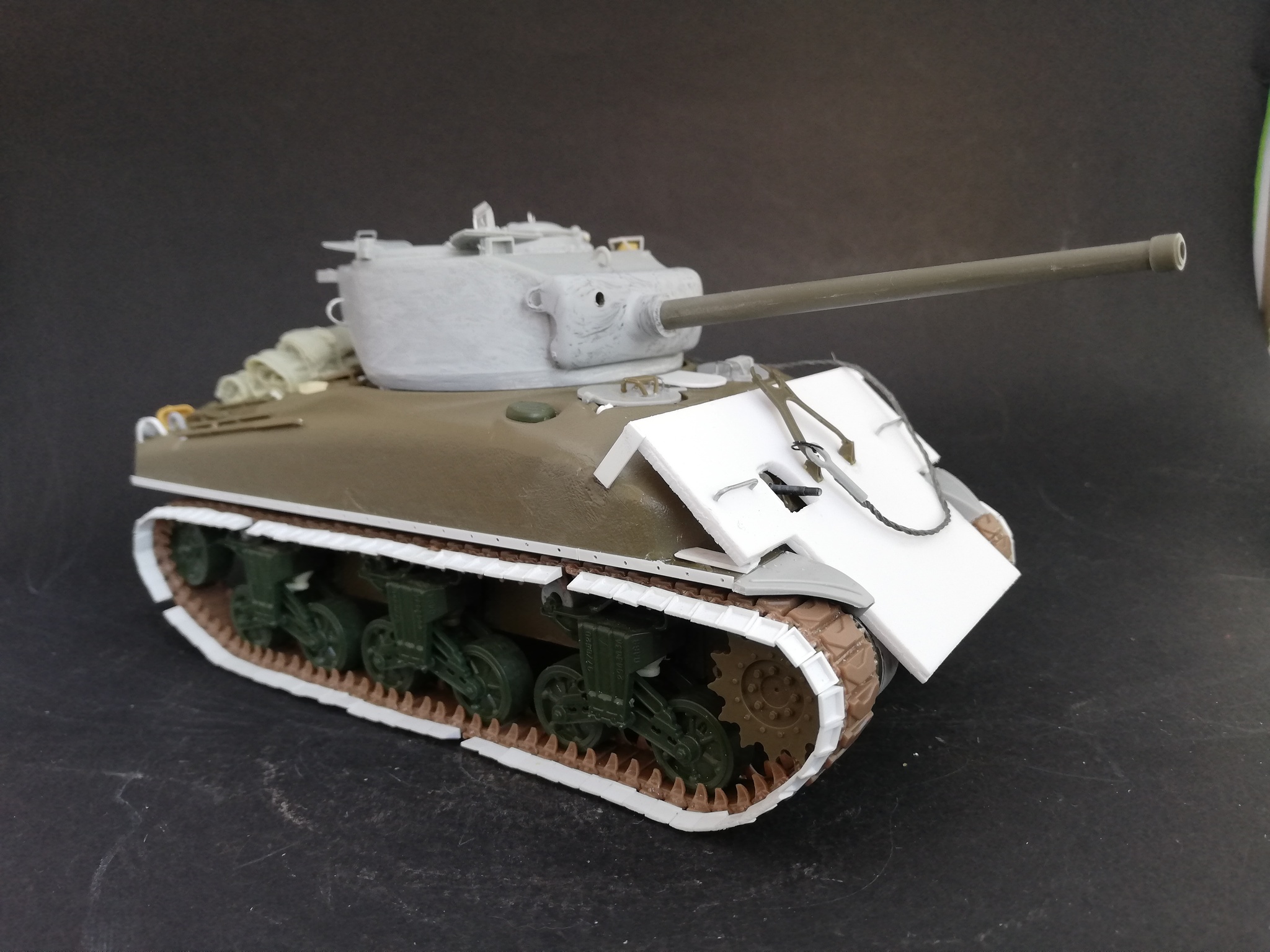 M4A1(76)W with additional armor. Conversion of Tamiya model in 35 scale - Stand modeling, Sherman M4, Longpost