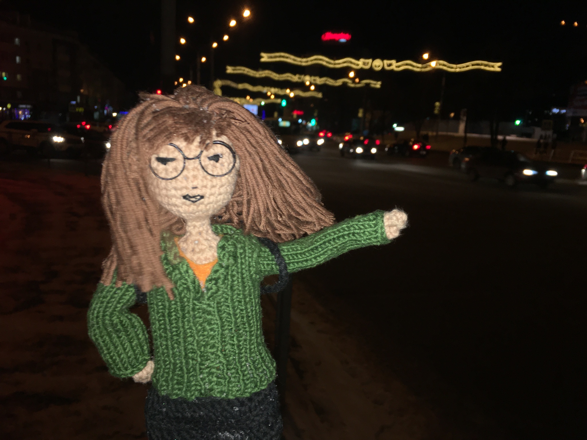 Daria goes for a walk! - My, Daria Morgendorffer, Daria, Daria, Needlework without process, Longpost, Crochet, Toys, Handmade dolls