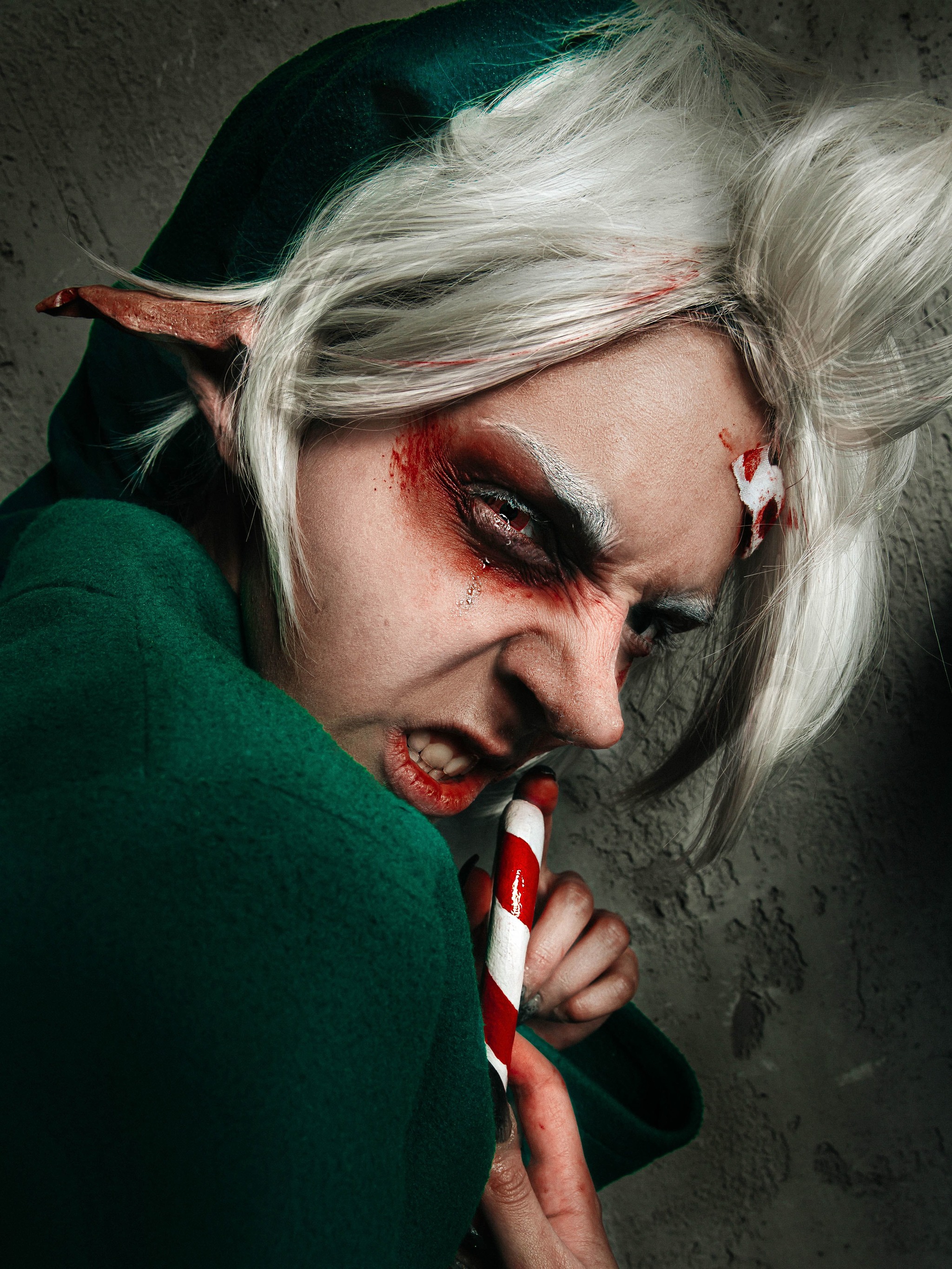 Santa's helper in the style of Cristmas Horror story - My, Makeup, Horror, Cosplay, Russian cosplay, Elves, Christmas, Story, Story, Longpost