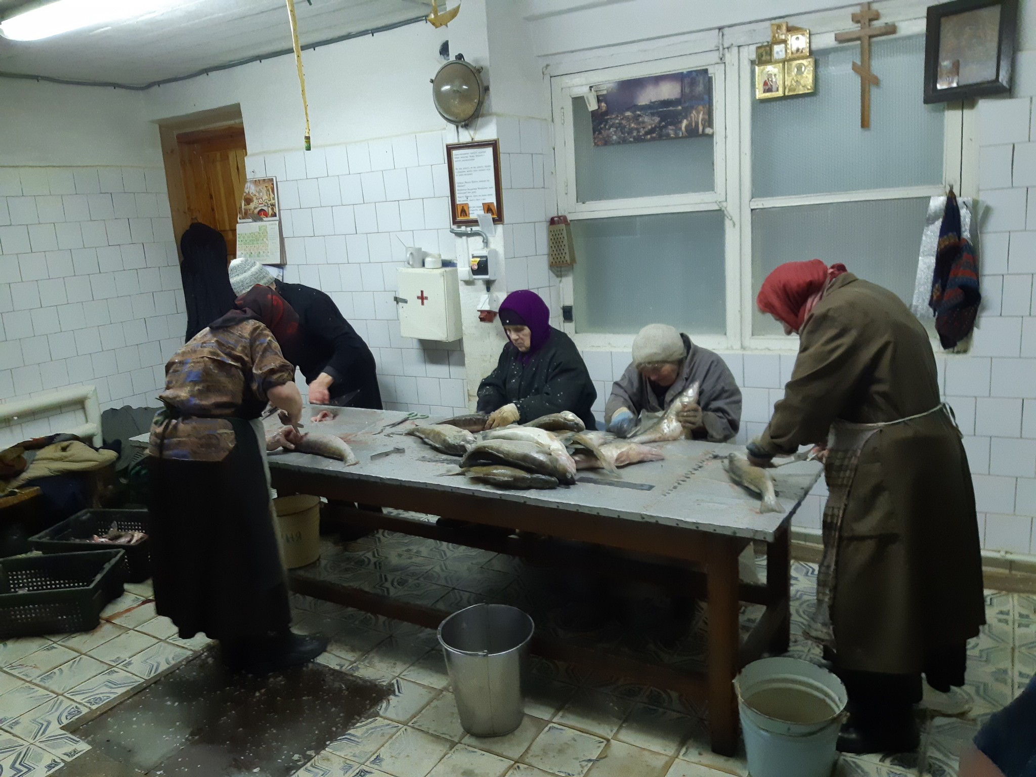 Fish cleaning - My, Monastery, A fish, Longpost
