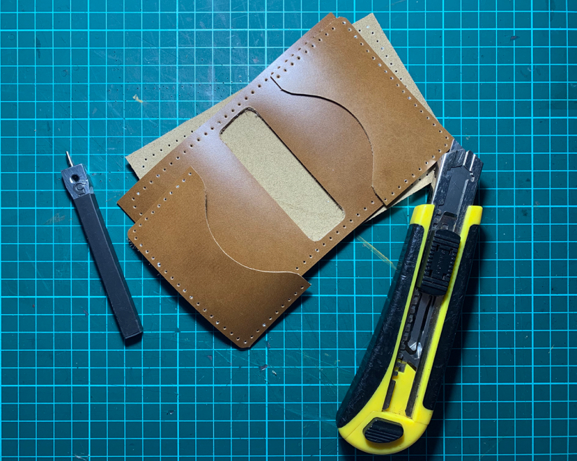 Compact wallet + photo of the process - My, Leather products, With your own hands, Leather wallet, Longpost, Wallet