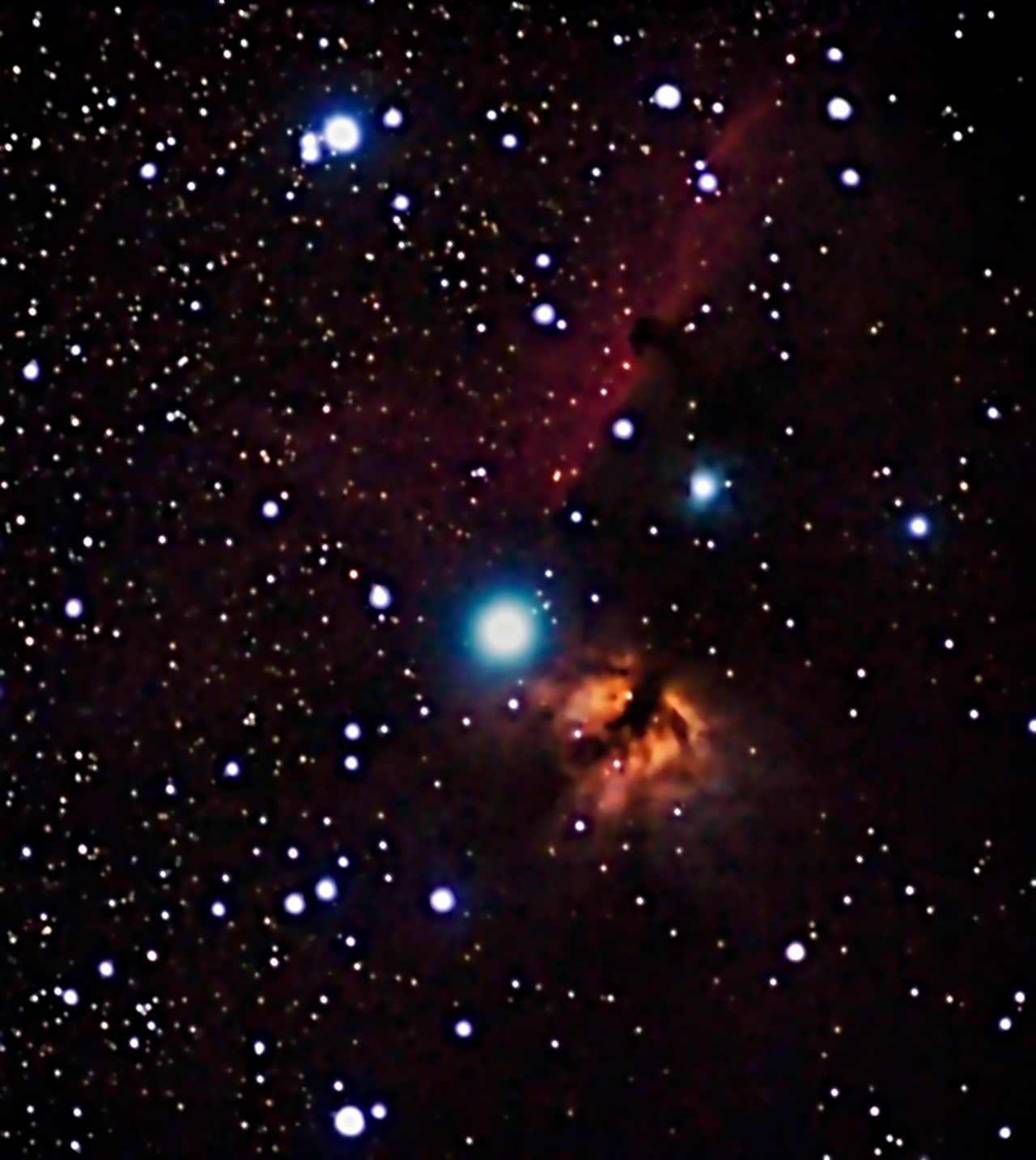 Flame and Horsehead, following up on the previous post - My, Astrophoto, Astronomy, Horse head nebula, Longpost