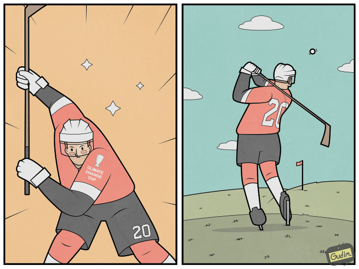 Briefly about the weather - My, Gudim, Comics, Global warming, Weather, Hockey, No snow, Abnormal weather