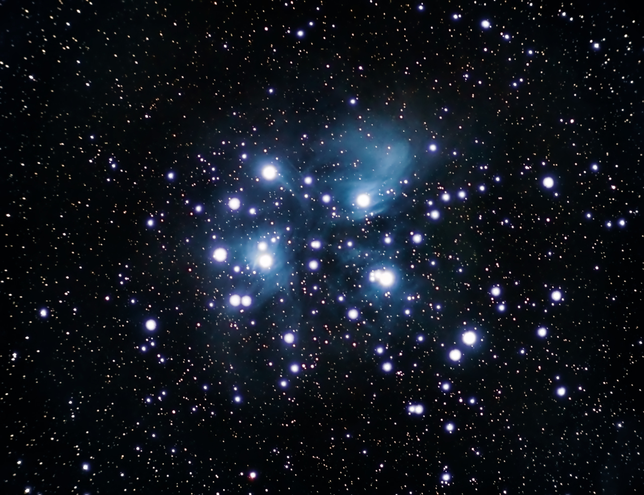 Pleiades - My, Astronomy, Astrophoto, Nebula, Stars, The photo, Pleiades (star cluster)