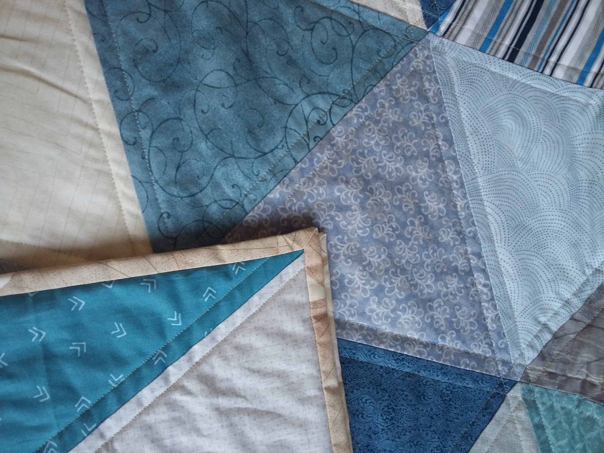 Triangle Quilt - Patchwork, Sewing, A blanket, Needlework with process, cat, Longpost, Patchwork