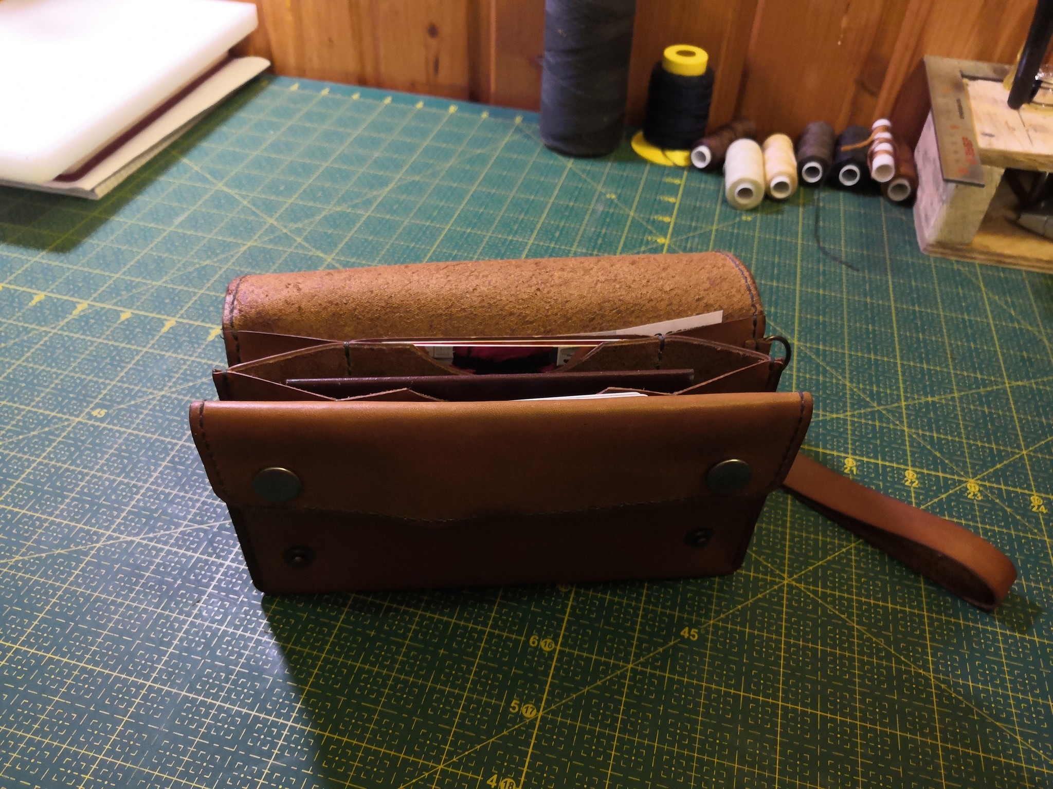 Leather wallet based on video, from the Salty Dog channel - My, Leather products, With your own hands, Wallet, Longpost, Leather craft