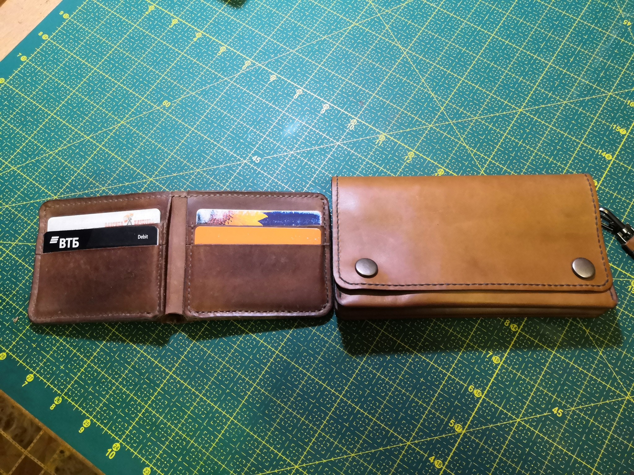 Leather wallet based on video, from the Salty Dog channel - My, Leather products, With your own hands, Wallet, Longpost, Leather craft