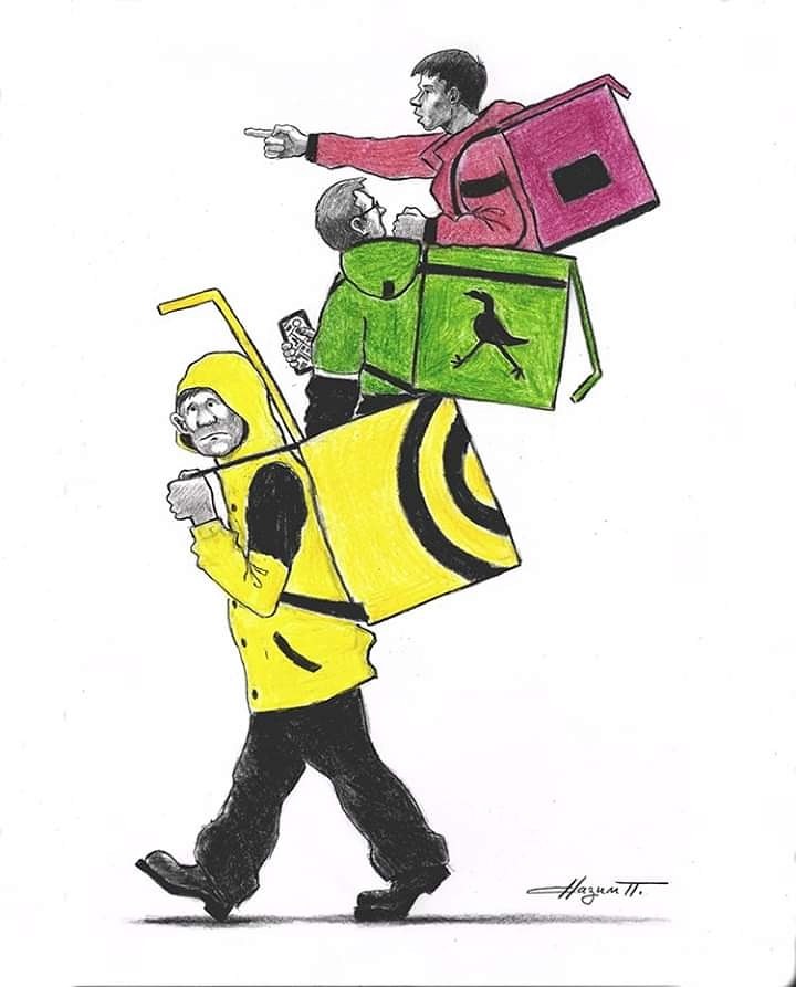 Subcontracting - My, Drawing, Graphics, Food delivery, Colour pencils