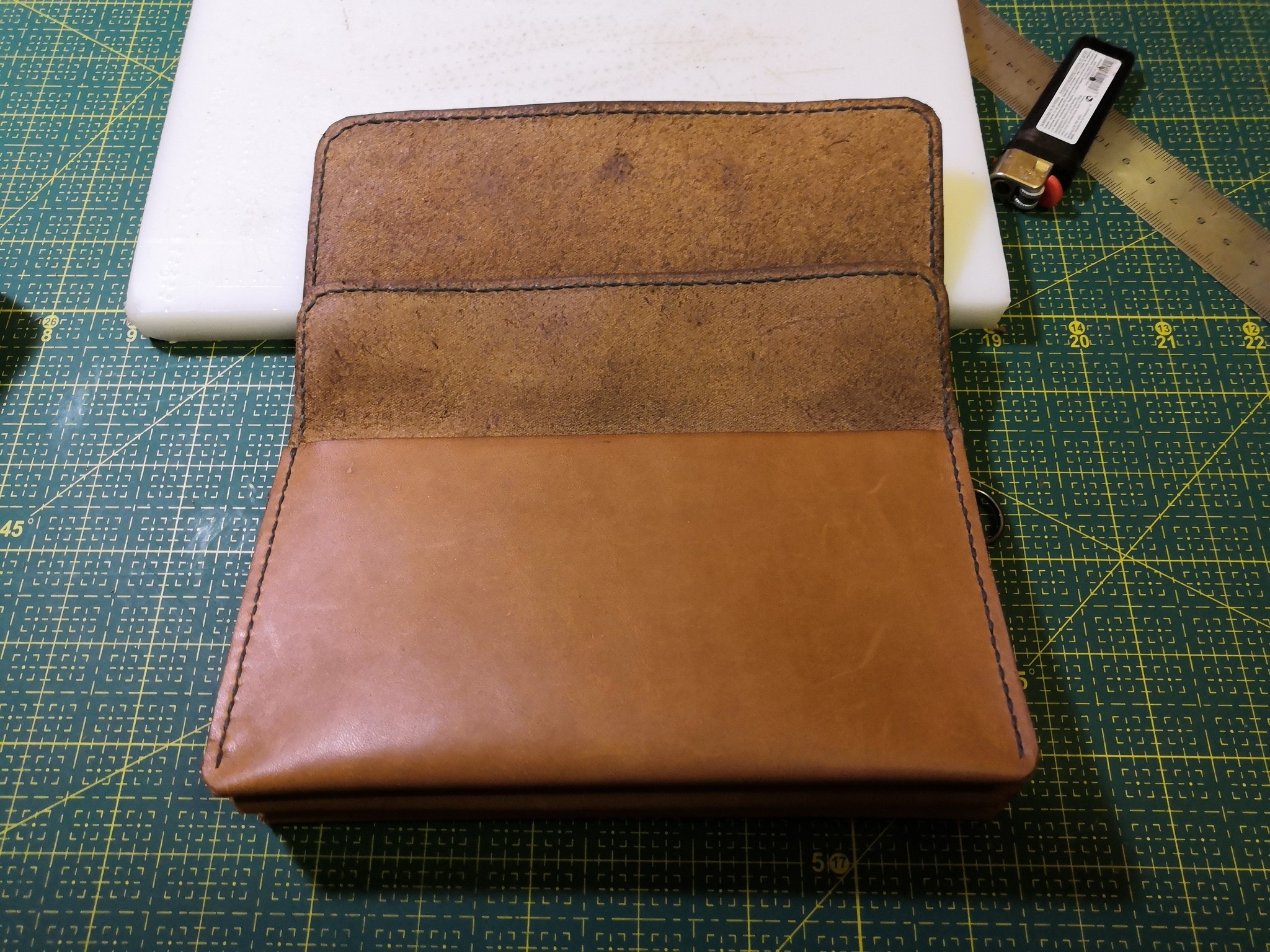 Leather wallet based on video, from the Salty Dog channel - My, Leather products, With your own hands, Wallet, Longpost, Leather craft