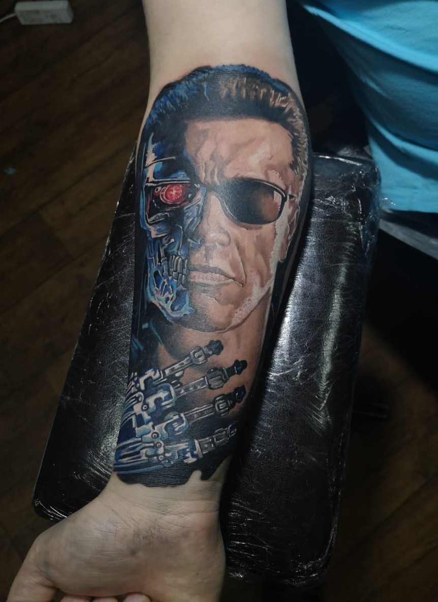 My brother from Kazakhstan made it. In short, I'm bragging - Tattoo Lovers League, Tattoo, Terminator