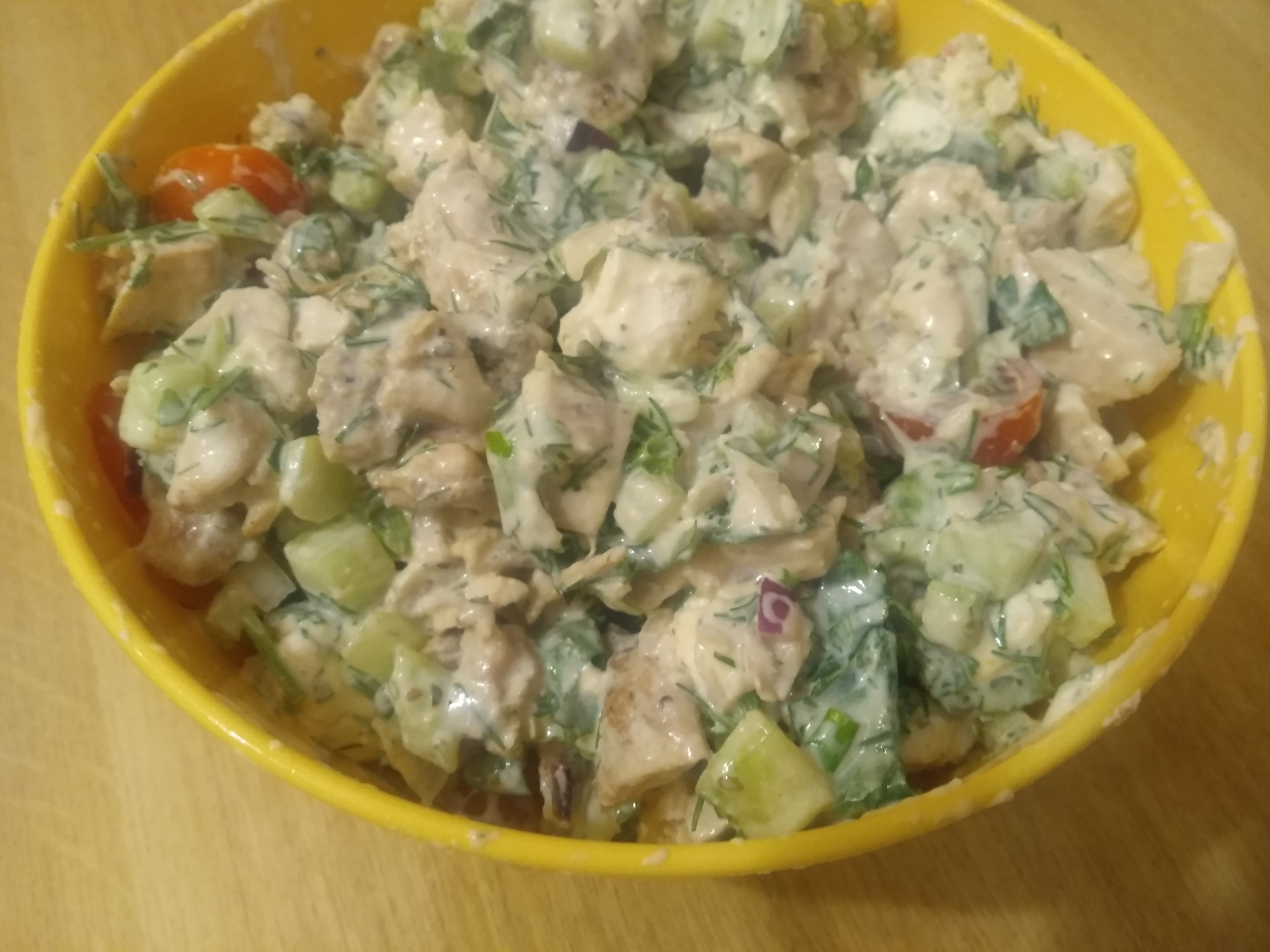 Pita with Greek chicken salad - My, Pita, Greek cuisine, Hen, Feta cheese, Recipe, Longpost, Cooking, Food, Fast food