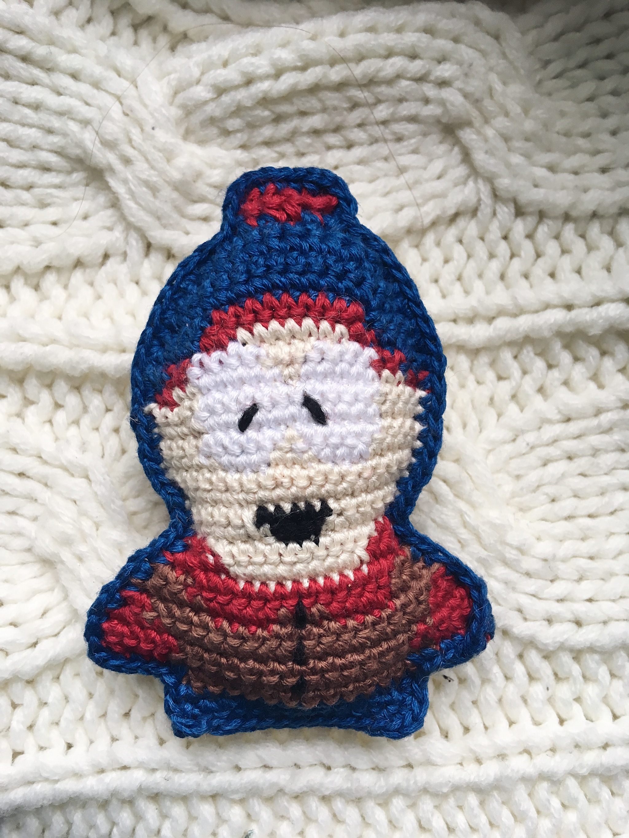 Crochet brooch - My, South park, Crochet, Brooch, Needlework without process, Knitting, Needlework