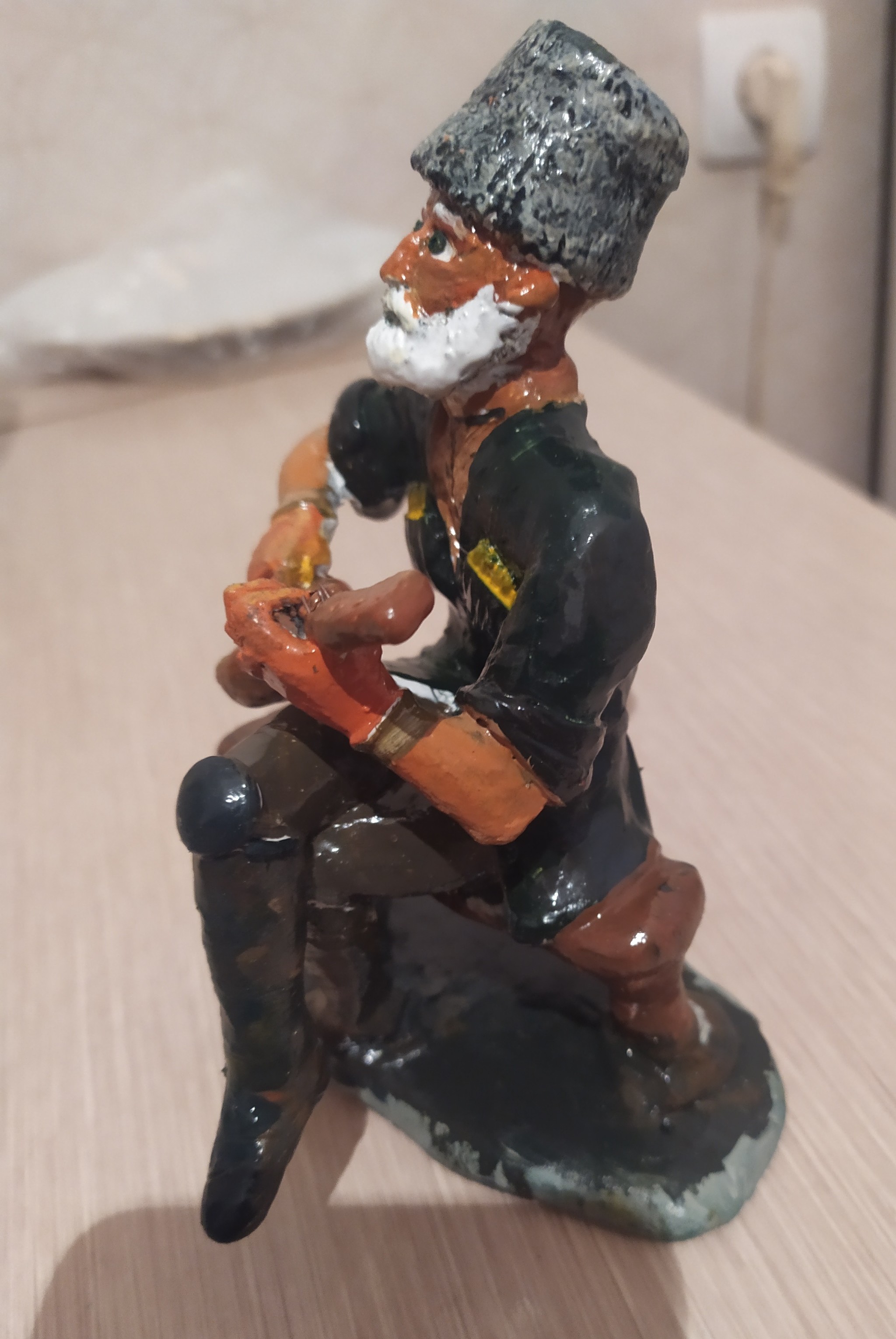 Ossetian balalaika player. Plasticine and acrylic paint - Sculpture, Ossetians, Ossetia, Plasticine, Лепка, Characters (edit), Balalaika, Hobby, Video, Longpost