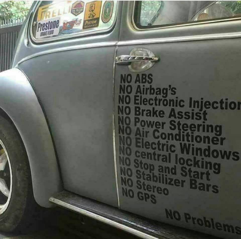 No problems - Retro car, Auto, Humor, From the network, Volkswagen beetle