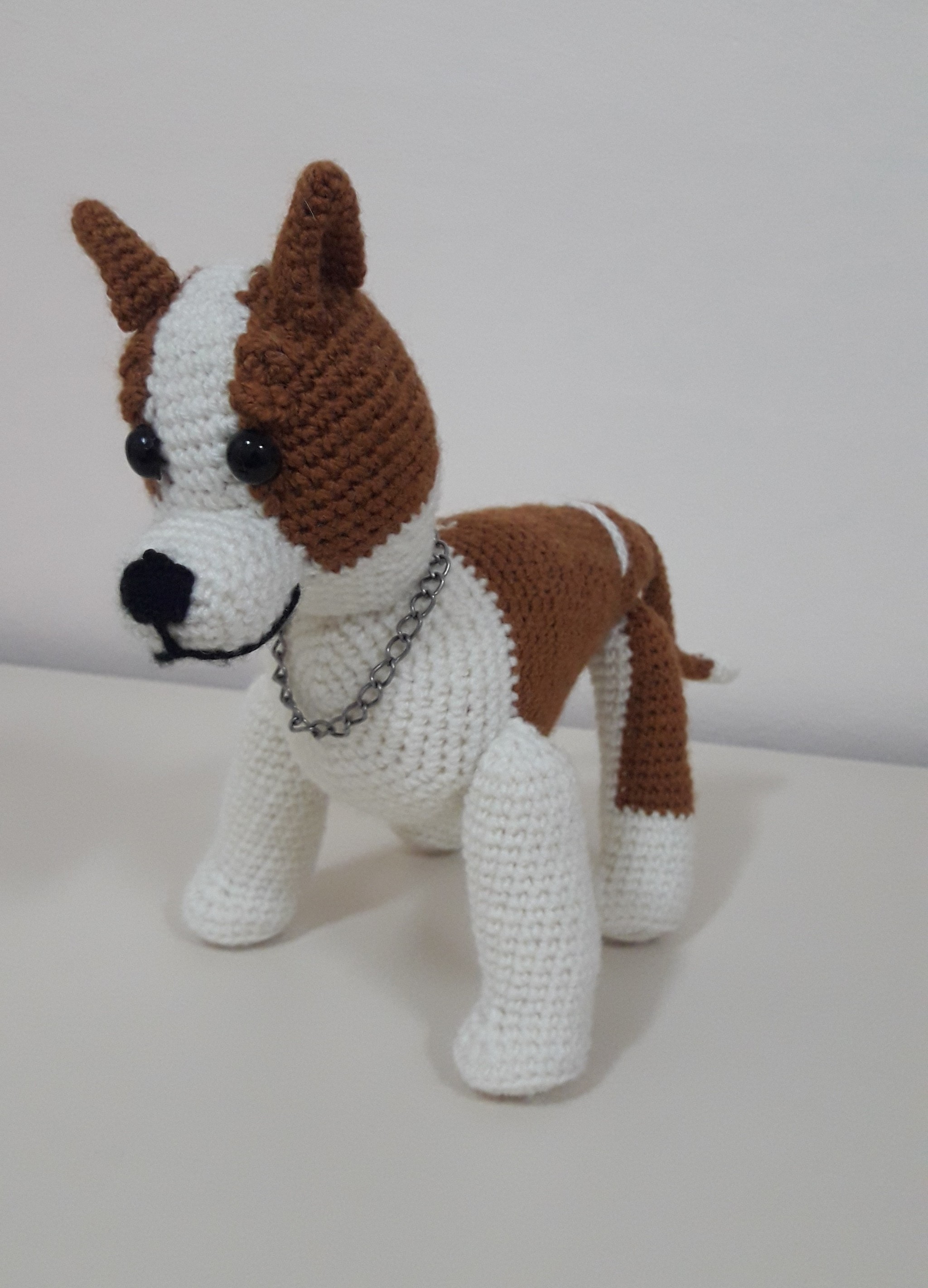 Knitted dogs - My, Amigurumi, Dog, Amstaff, Portrait doll, Longpost, Needlework without process, Knitting, With your own hands, Needlework