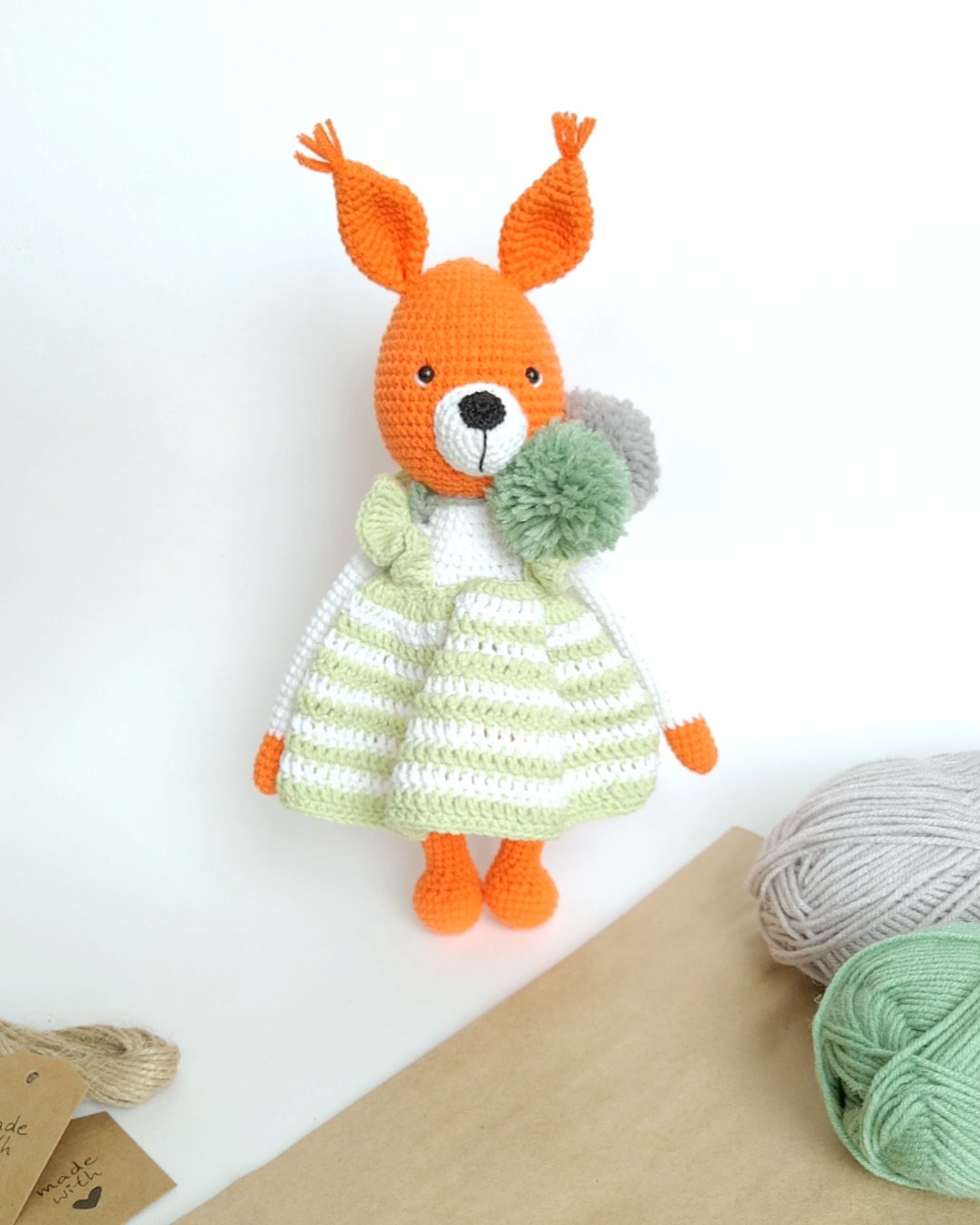 Ryzhulya - My, Needlework, Needlework without process, Toys, Knitted toys, Handmade, Hobby, Knitting, Squirrel