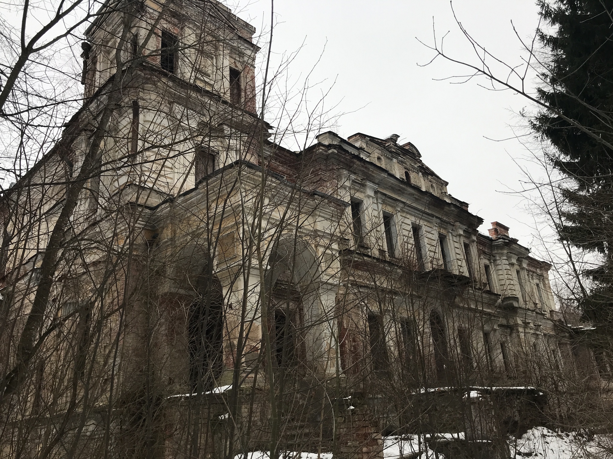 Russian eclecticism | Ruins of a boyar estate - My, Travels, Tourism, Abandoned, Manor, Pavlishchev Bor Estate, Video, Longpost