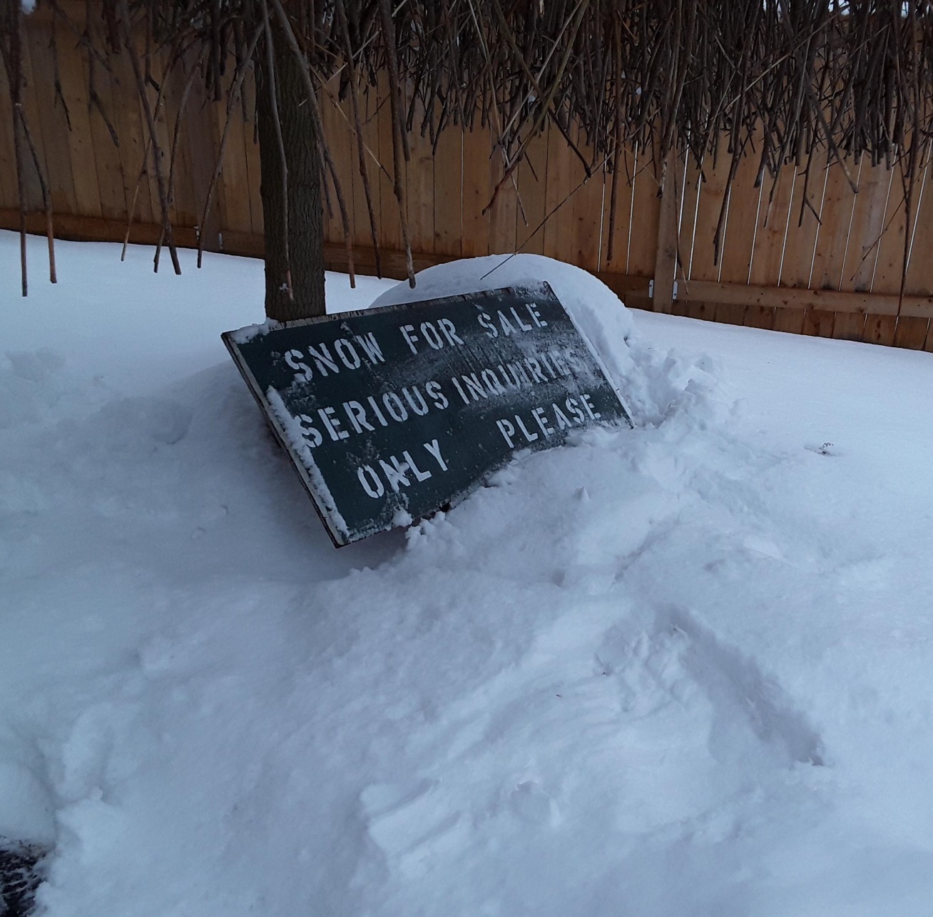 My grandfather hung this sign every winter for the last five years. - Snow, Profitable proposition, Drawing