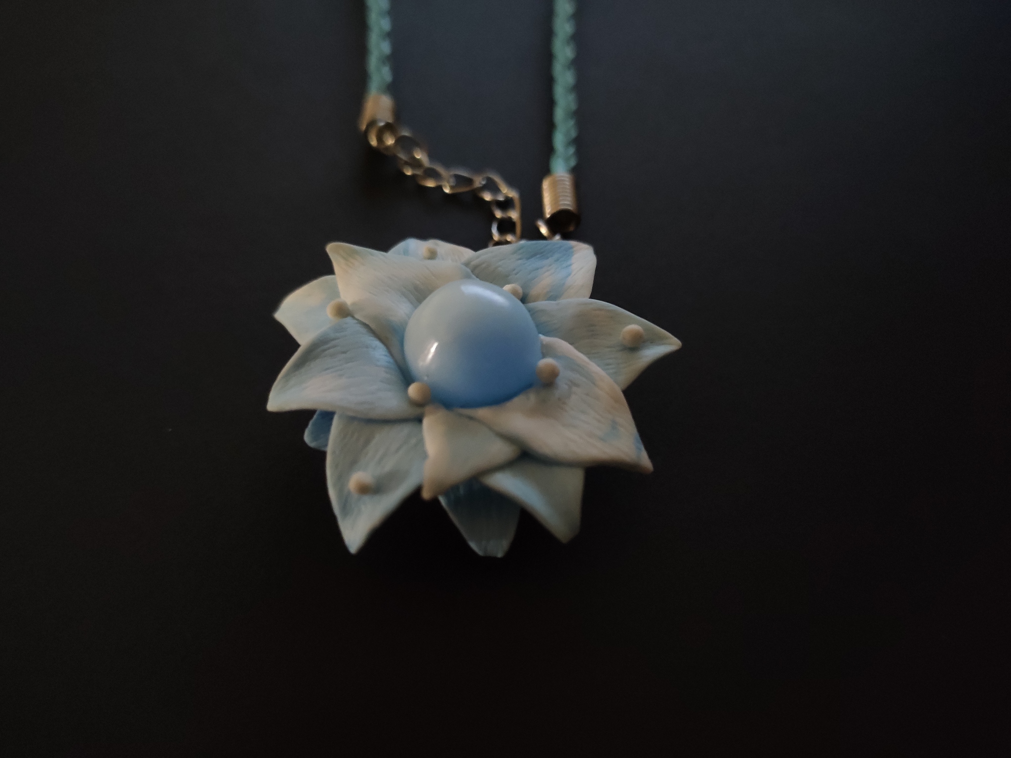 Moon flower - polymer clay decoration - My, Polymer clay, Polymer floristry, With your own hands, Longpost, Flowers, Polymer clay jewelry