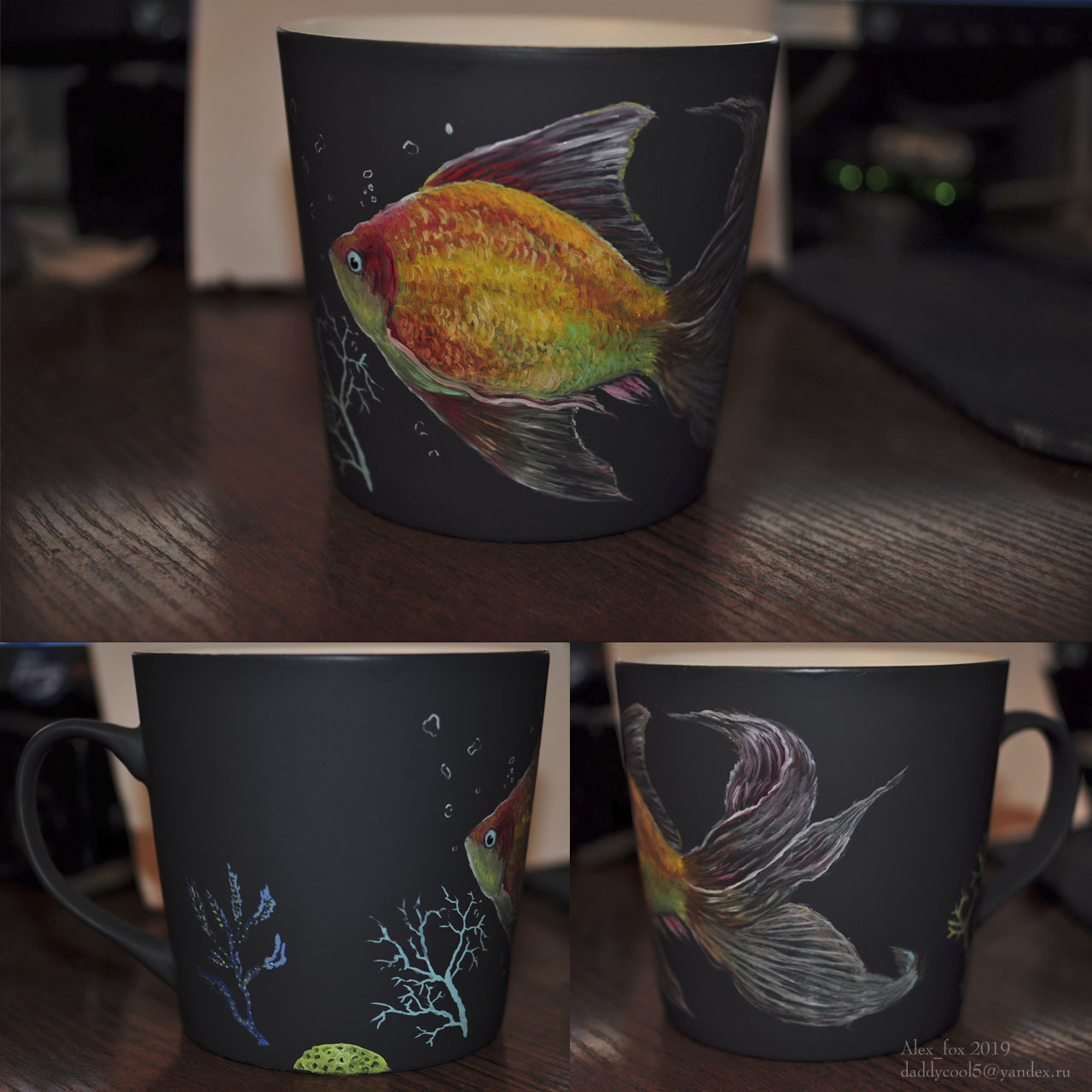 Oil painting on cups 2 - My, A cup, Painting, Fox, Kingfisher, Toad, Oil painting, Longpost, Killer whale