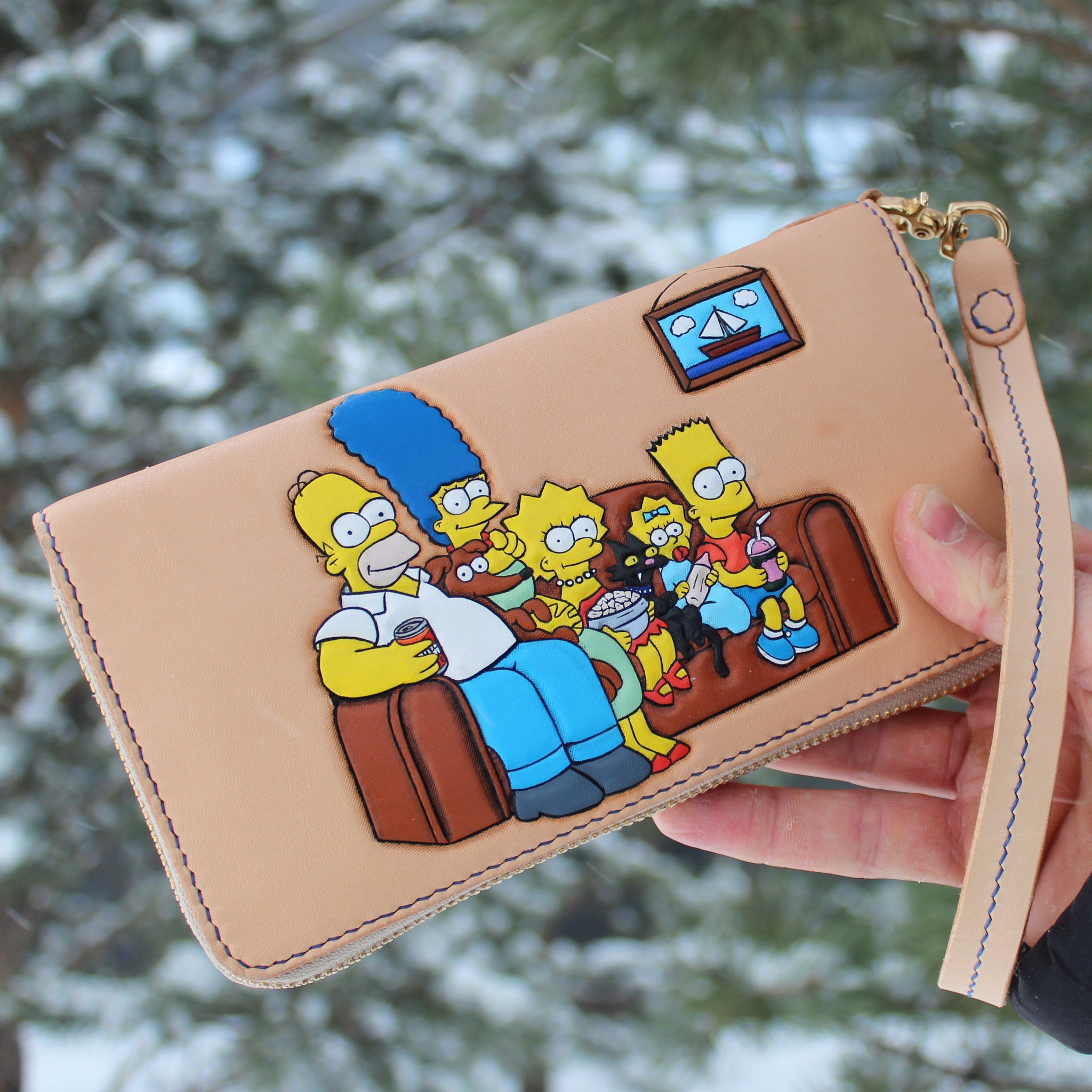 The Simpsons - My, Needlework without process, The Simpsons, Leather, Longpost