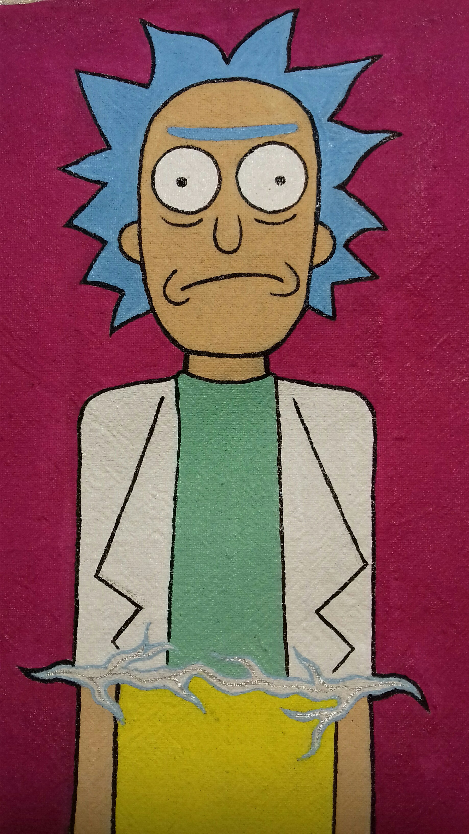 Rick and Morty bag - My, Painting on fabric, Acrylic, Сумка, Rick and Morty, Needlework with process, Longpost