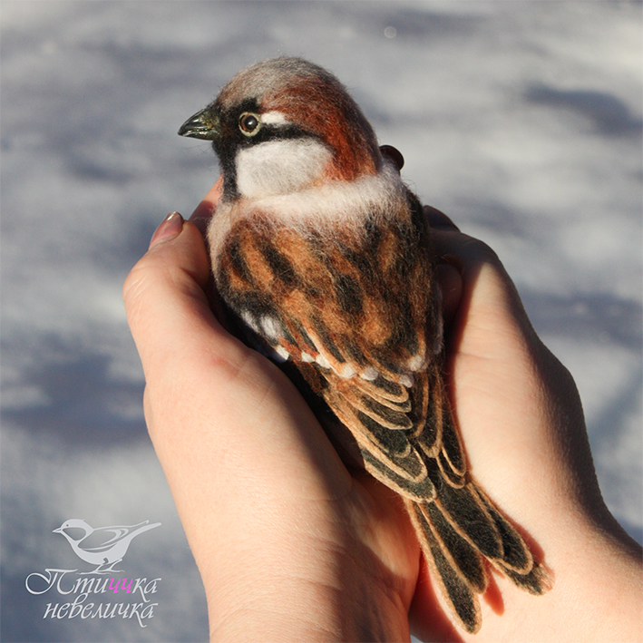 House sparrow. Dry felting - My, Needlework without process, Dry felting, Creation, Needlework, Author's toy, Wallow, Craft, Longpost