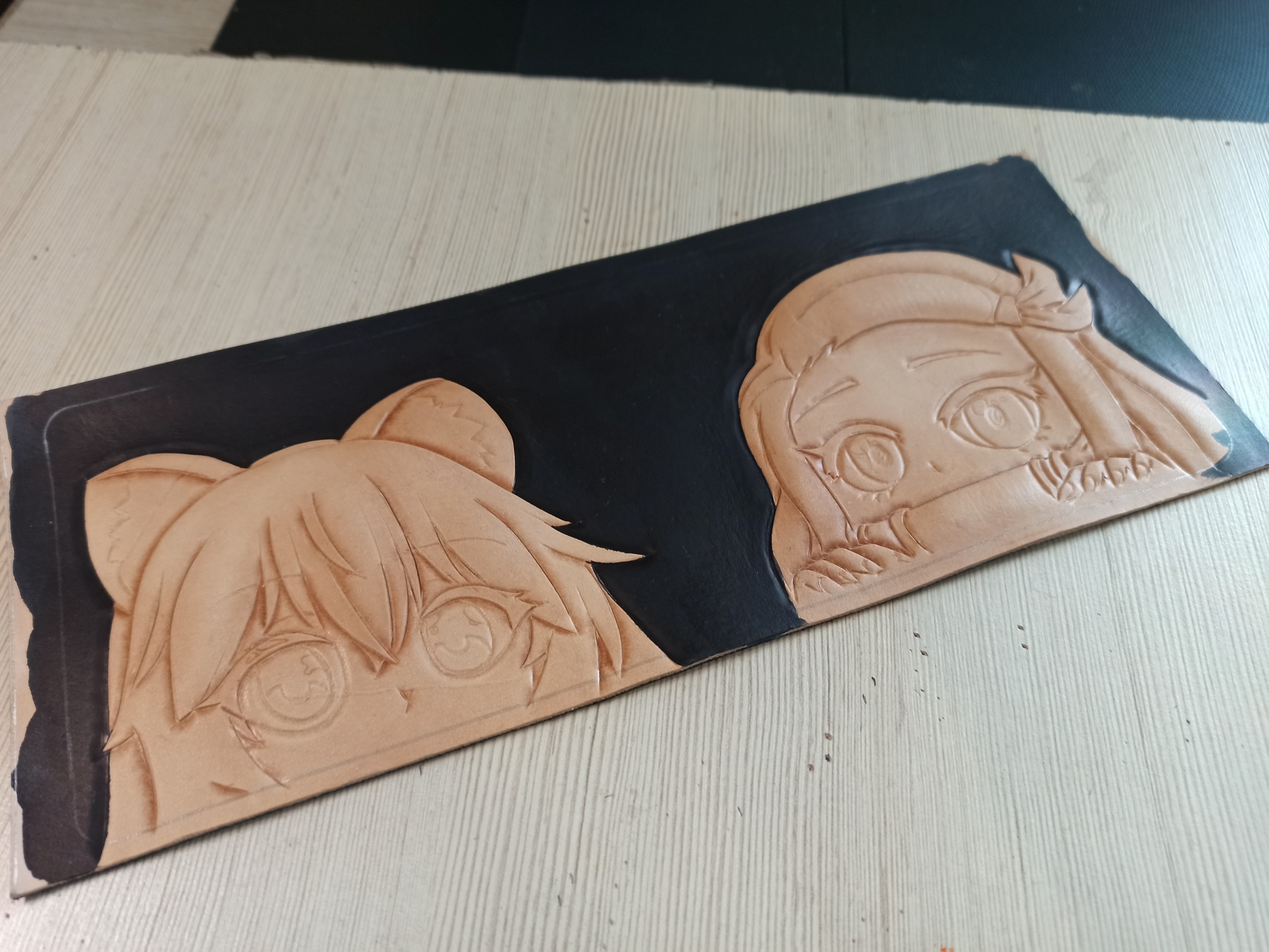 Nezuko and Raphtalia - My, Handmade, Anime, Friday tag is mine, Painting, Longpost