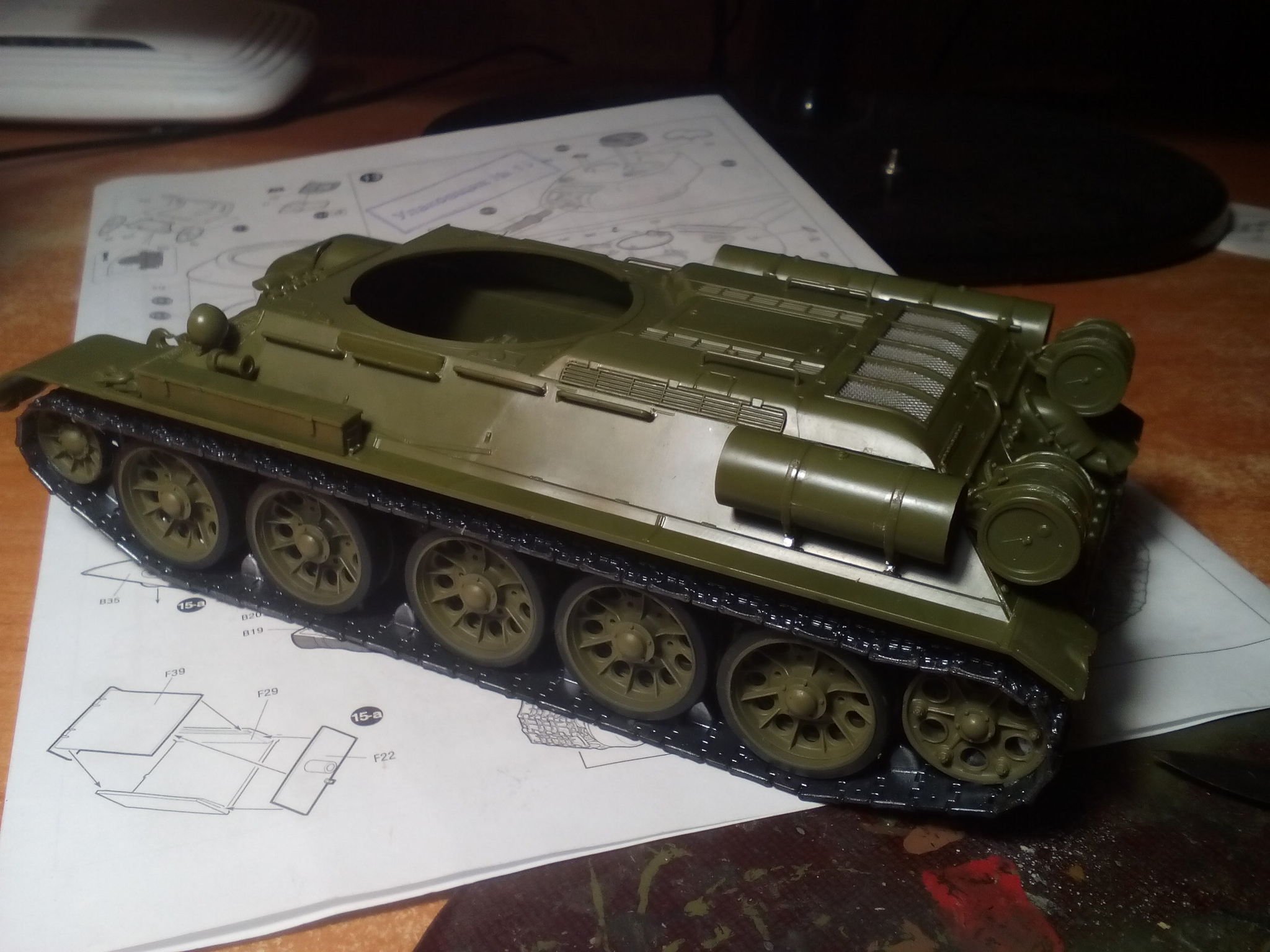 T-34-85 with diorama, Star and MiniArt, 1/35. Assembly Notes - My, Stand modeling, Prefabricated model, Diorama, Assembly, Airbrushing, Tanks, T-34, Longpost