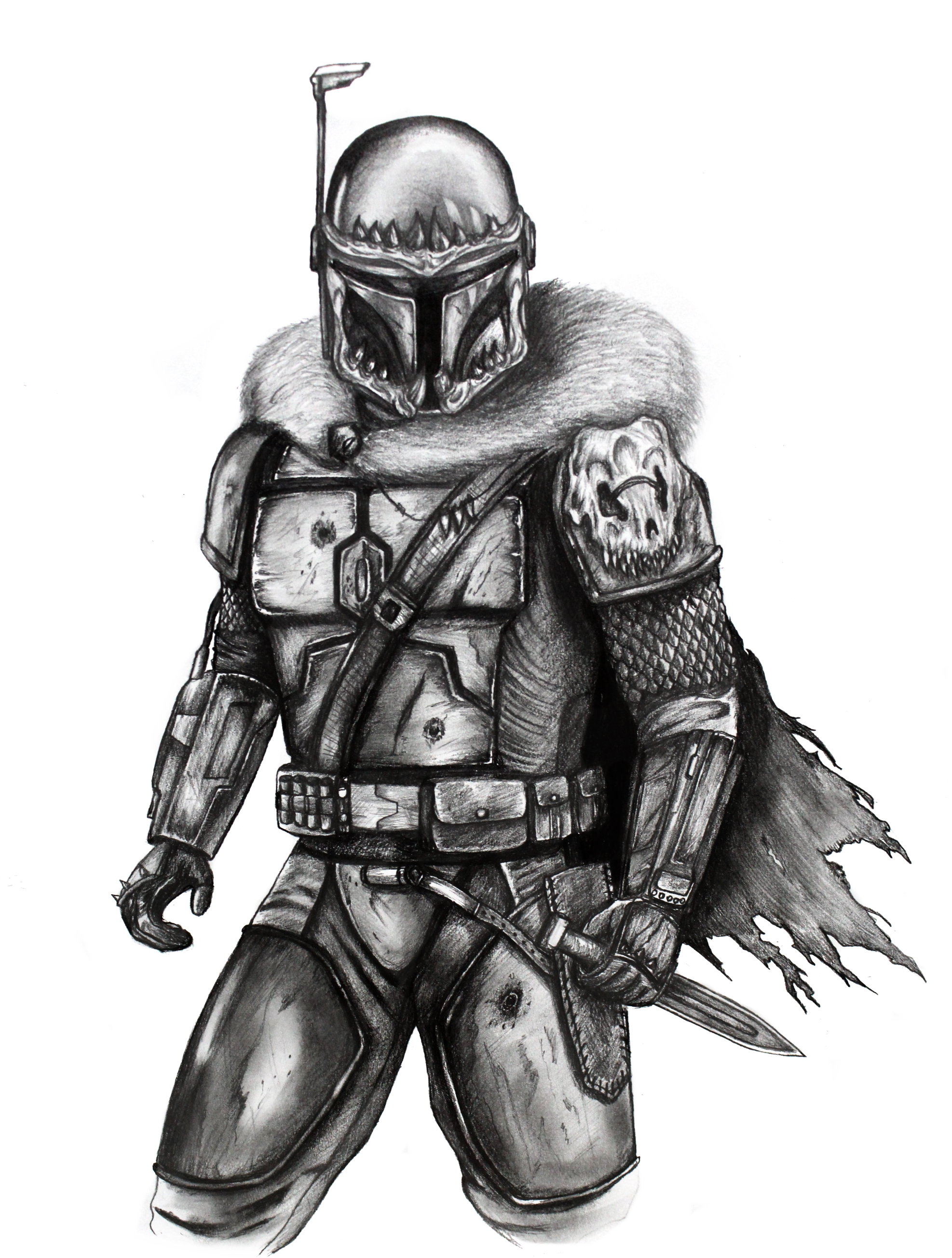 My Mandalorian - My, Art, Hobby, Star Wars, Mandalorian, Pencil drawing, Longpost