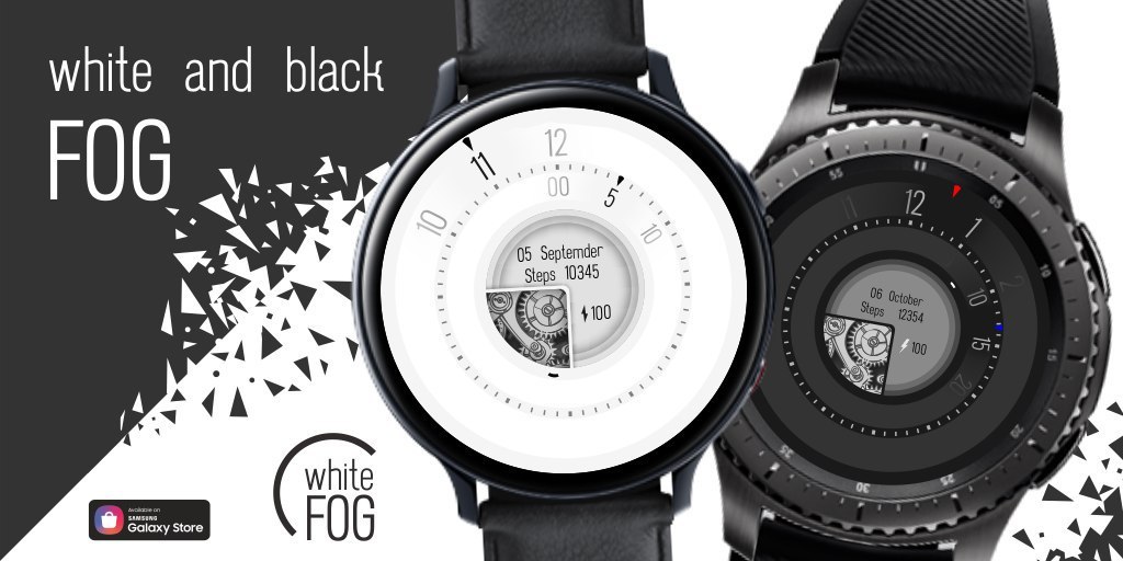 White fog- циферблат для Samsung Galaxy Watch - Моё, Умные часы, Халява, Samsung, Samsung galaxy Watch, Watchface, Дизайн, Galaxy Watch, Циферблат