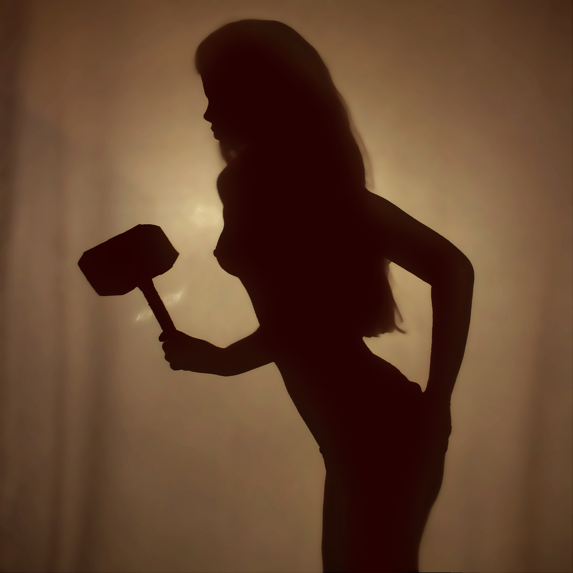 Hammer - NSFW, My, Umbra, Shadow, Silhouette, Hammer, Boobs, Girls, The photo