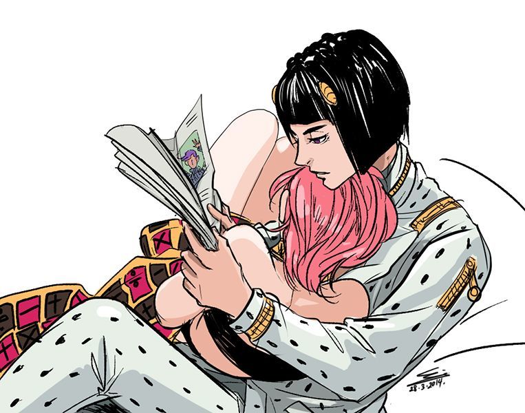 Bruno and Trish - Jojos bizarre adventure, Vento aureo, Anime, Anime art, Bruno Bucciarati, Trish Una