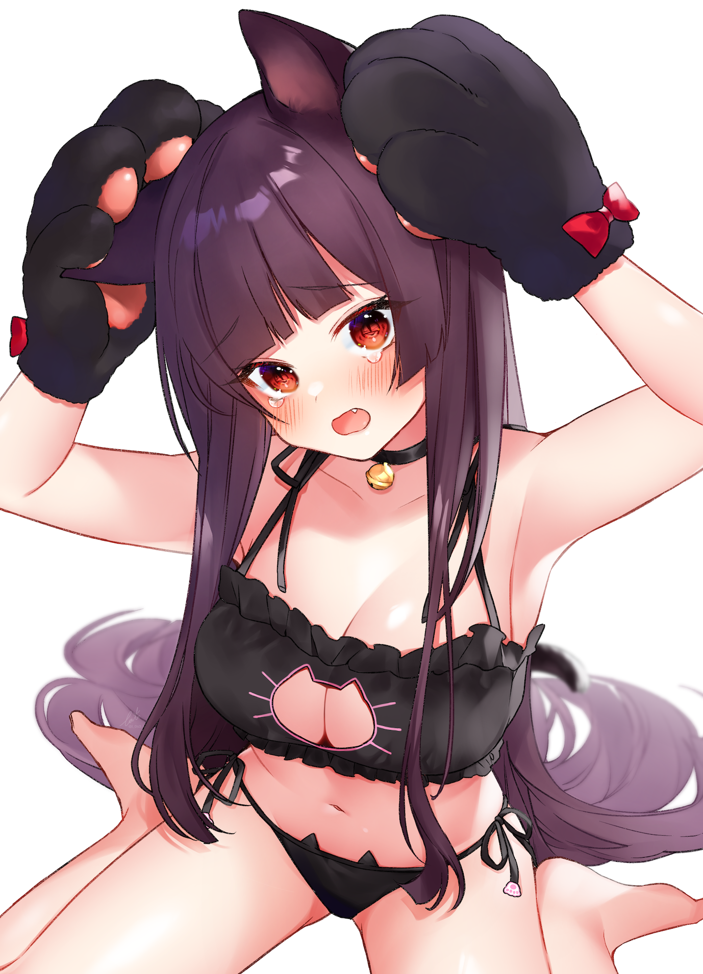 Wa2000 - NSFW, Аниме, Anime Art, Girls Frontline, WA2000, Animal Ears, Cat Keyhole Bra, Панцу