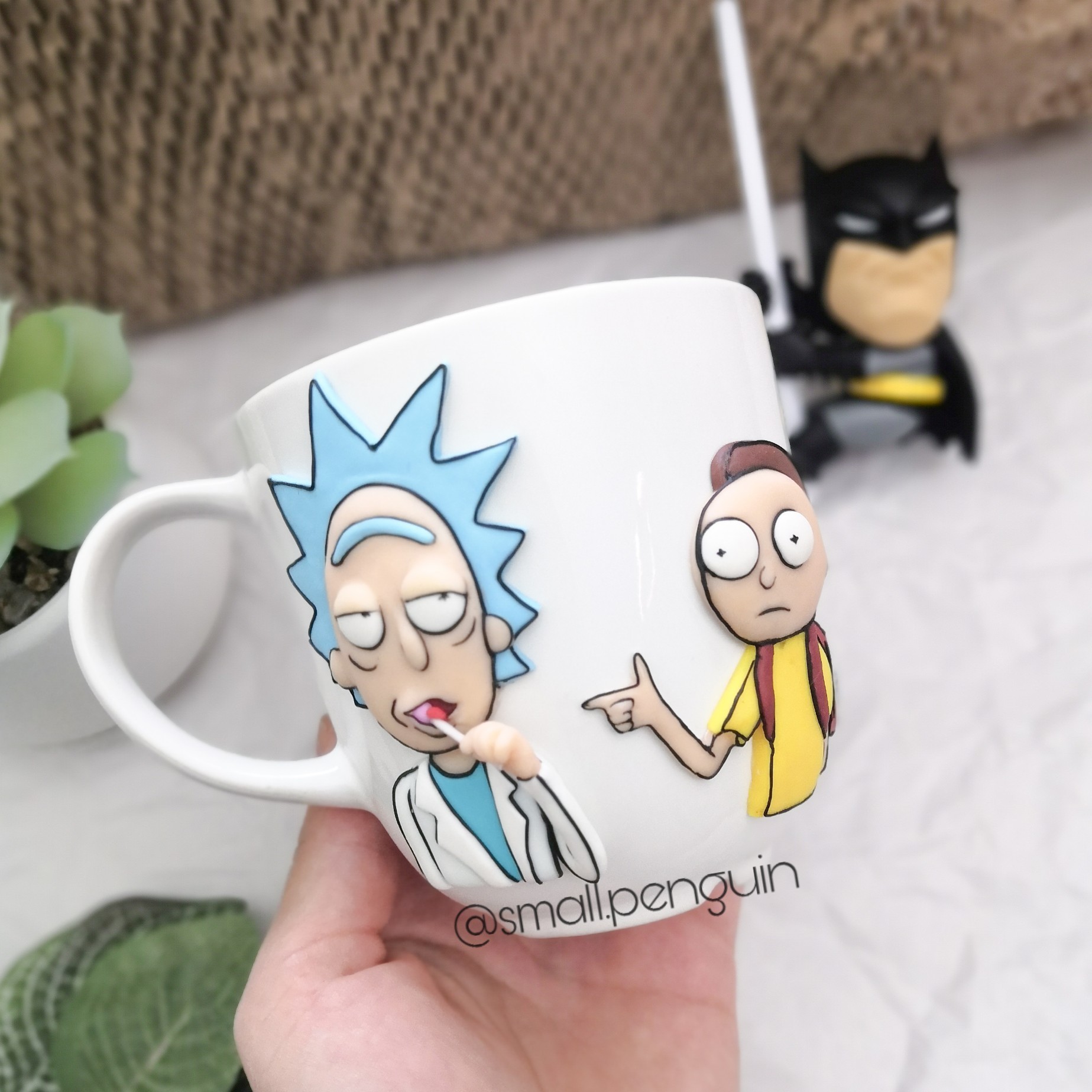 Rick and Morty - My, Rick and Morty, Polymer clay, Needlework without process, Mug with decor, Handmade, Longpost