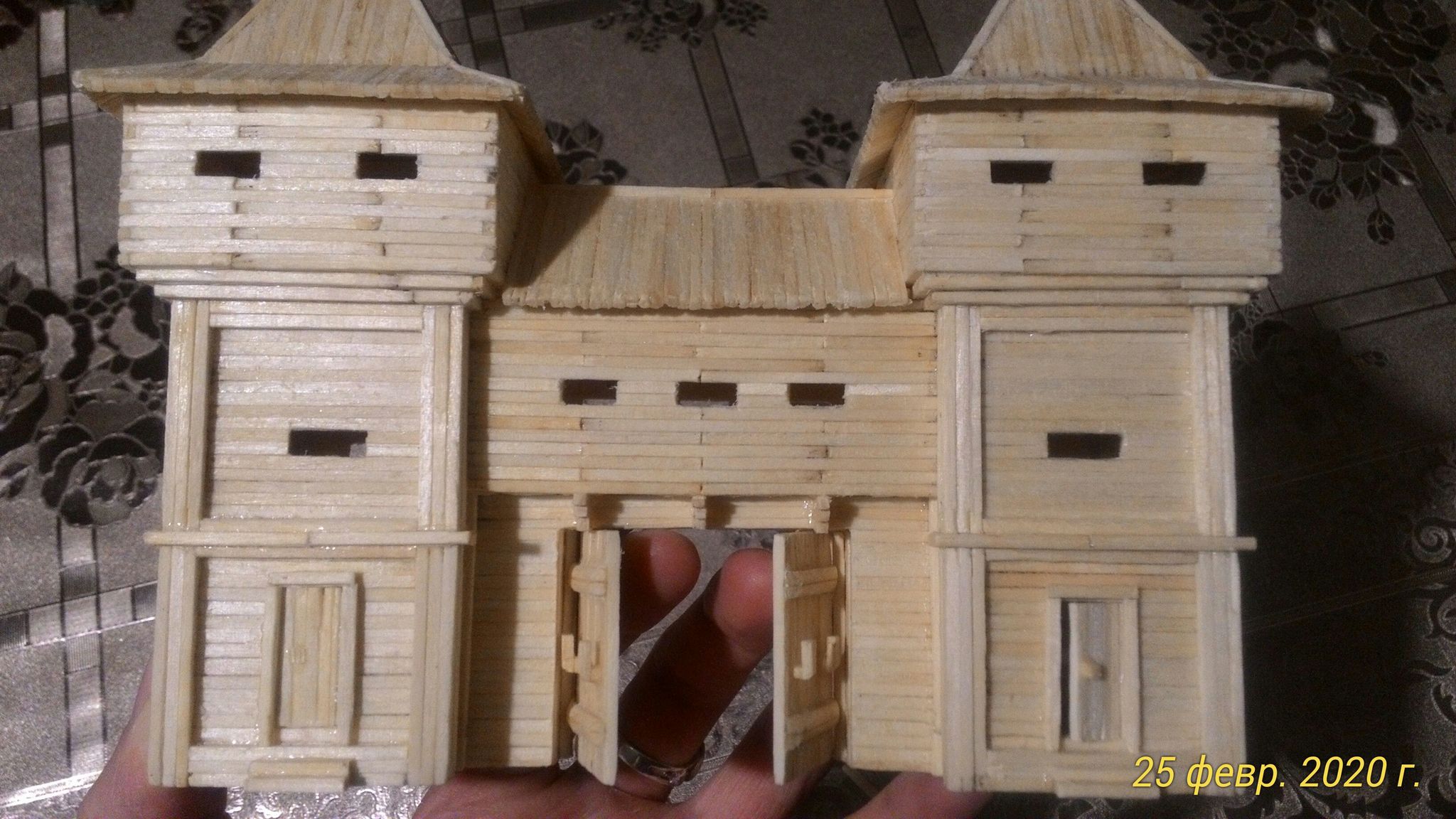 Fortress gates made of matches - My, Creation, Modeling, Matches, Hobby, Gates, Free time, Fortress, Longpost