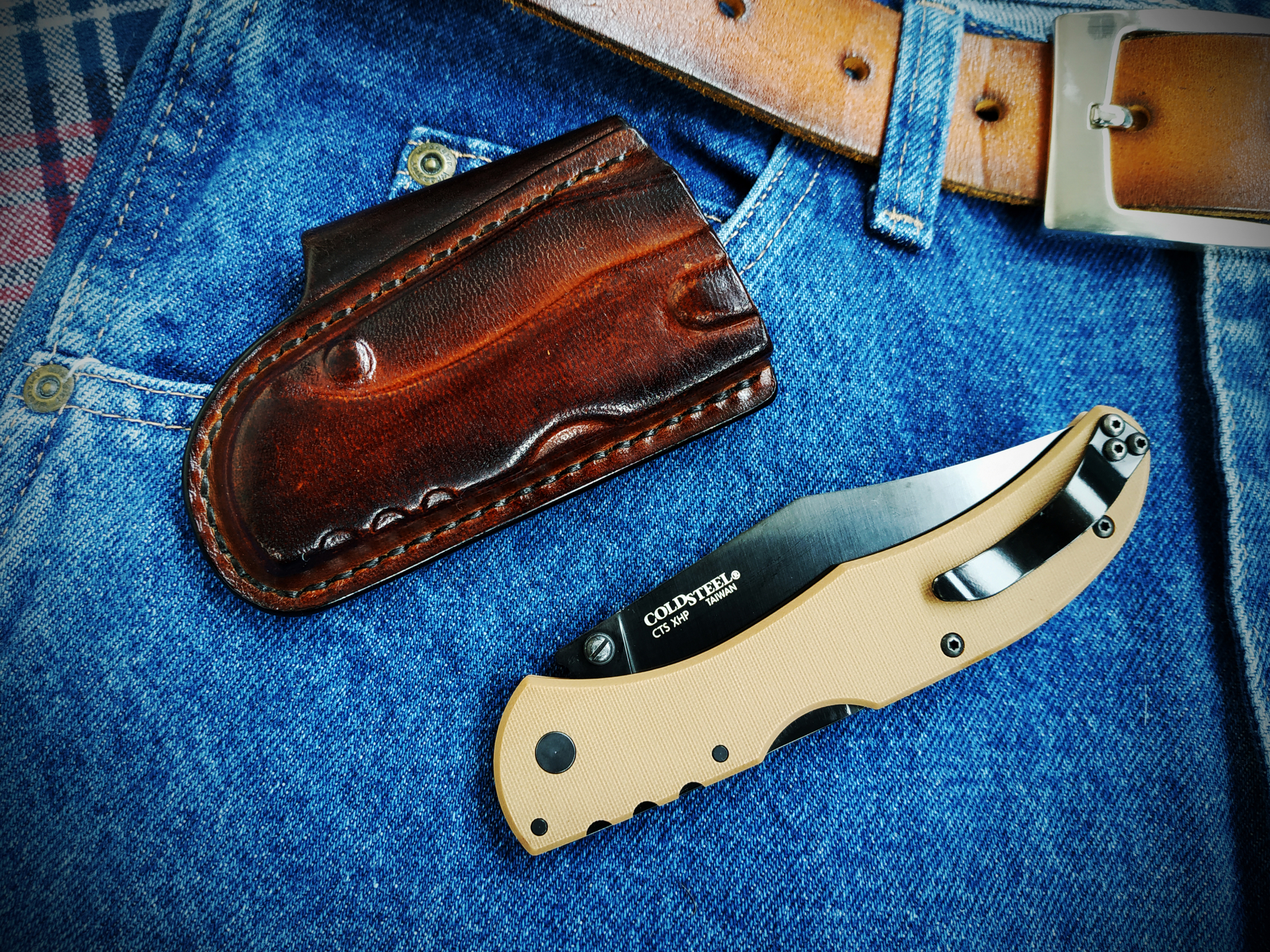 Sheath-holster for a folding knife_part 2 - My, With your own hands, Handmade, Leather, EDC, Needlework without process, Longpost, Sheath, Leather products