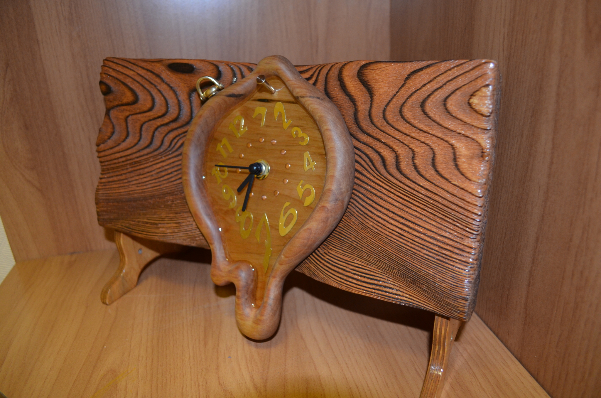 Clock with surre style - My, With your own hands, Woodworking, Longpost, Clock